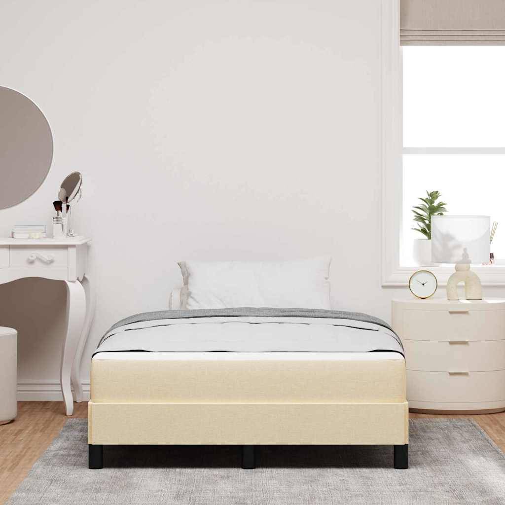 vidaXL Boxspringbett mit Matratze Creme 140 x 190 cm Stoff