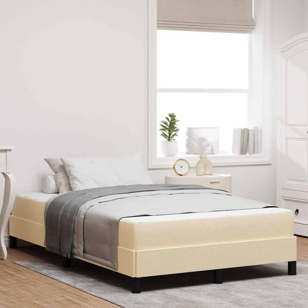 vidaXL Boxspringbett mit Matratze Creme 120 x 190 cm Stoff