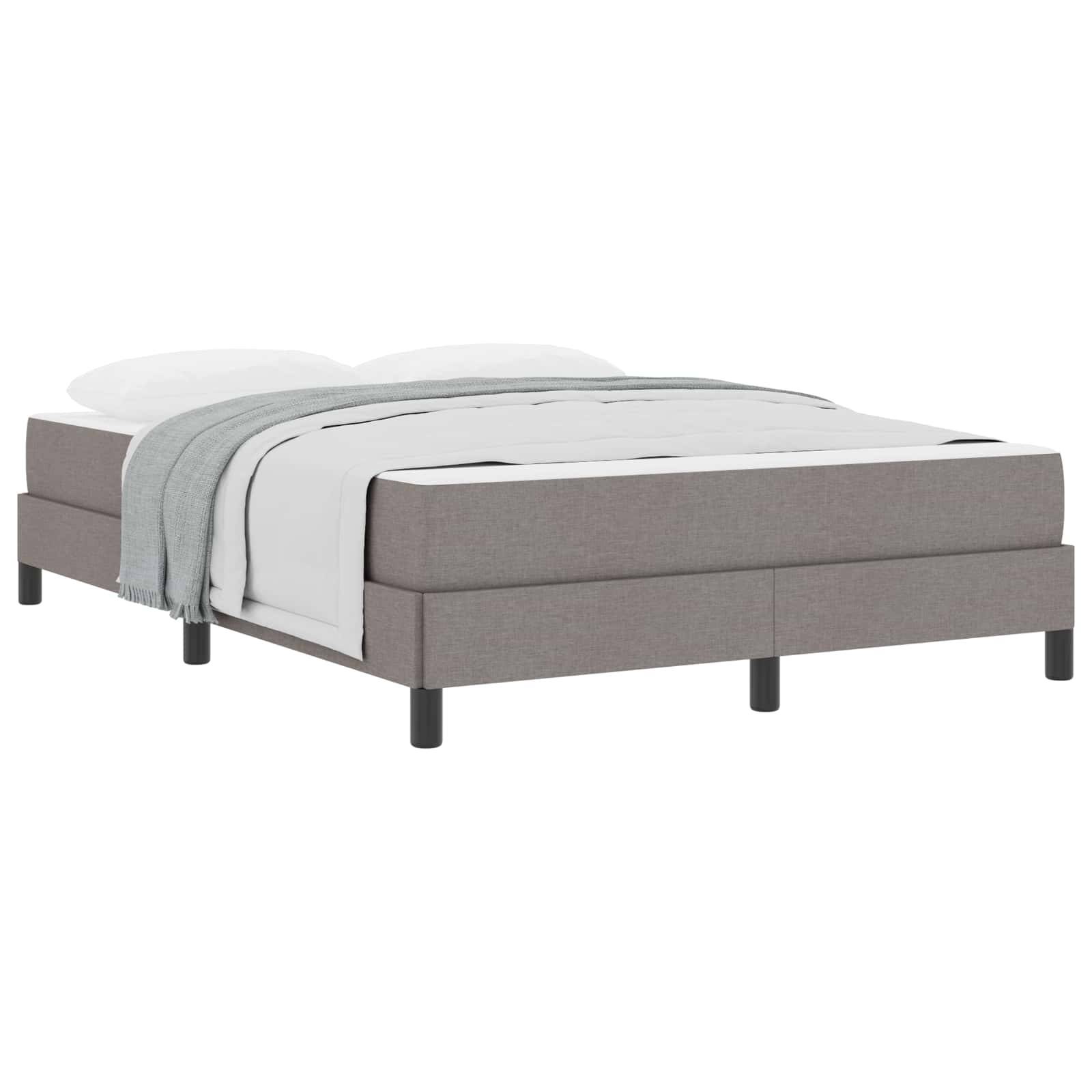 vidaXL Boxspringbett mit Matratze Taupe 140 x 200 cm Stoff