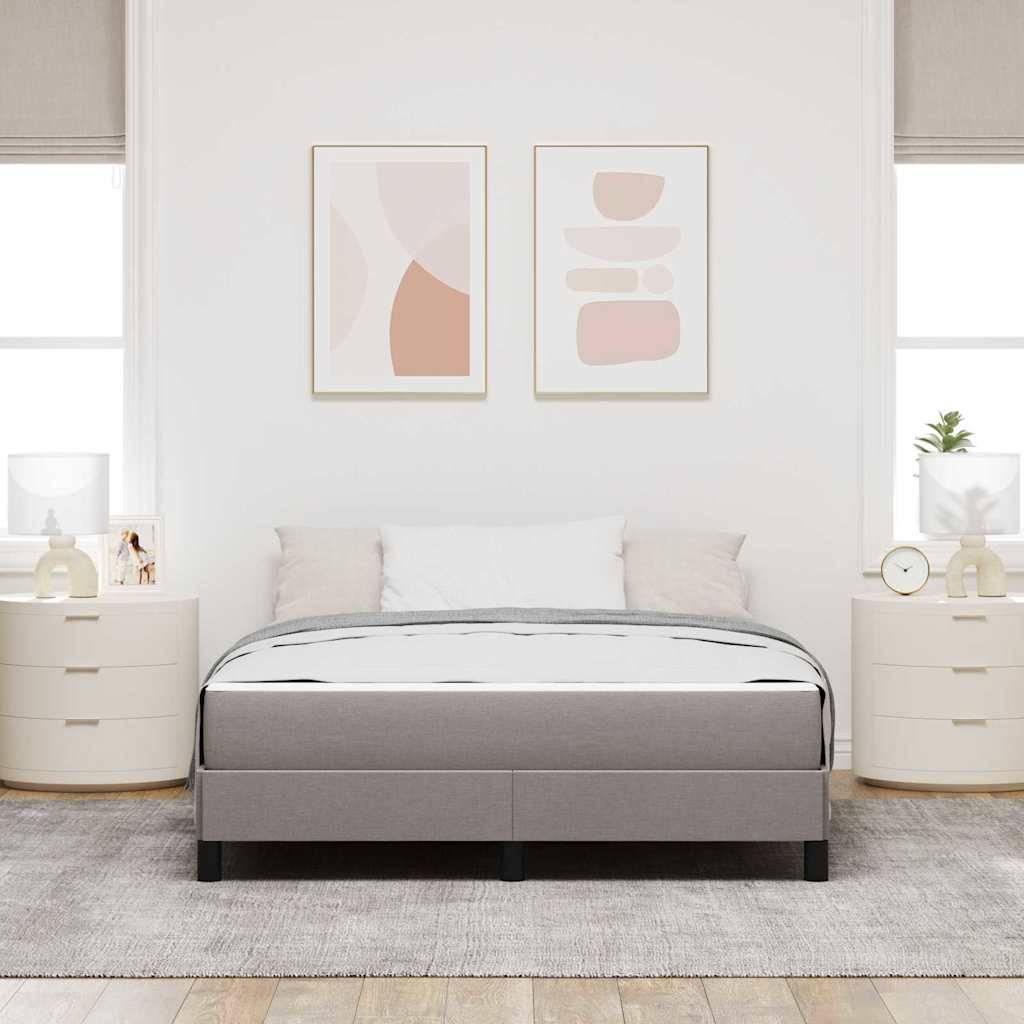 vidaXL Boxspringbett mit Matratze Taupe 140 x 200 cm Stoff