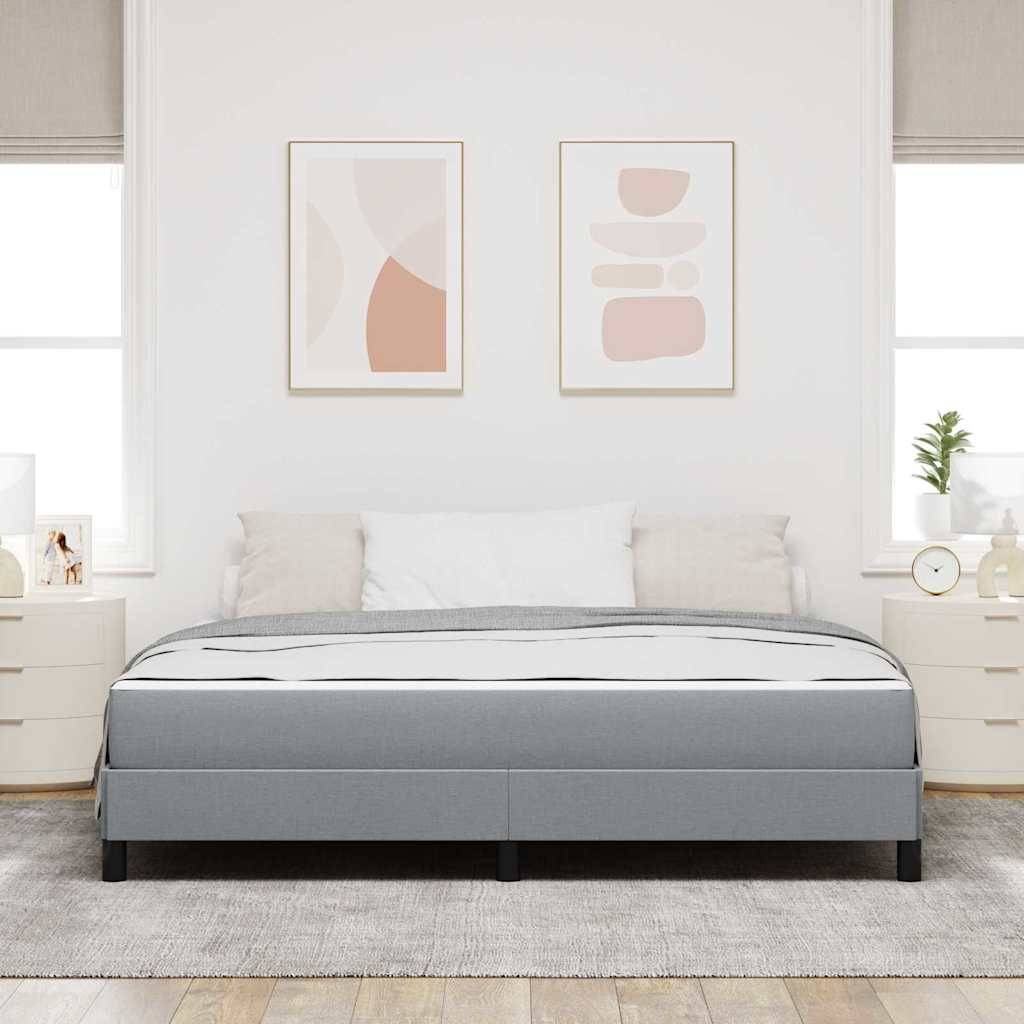 vidaXL Boxspringbett mit Matratze Hellgrau 180 x 200 cm Stoff