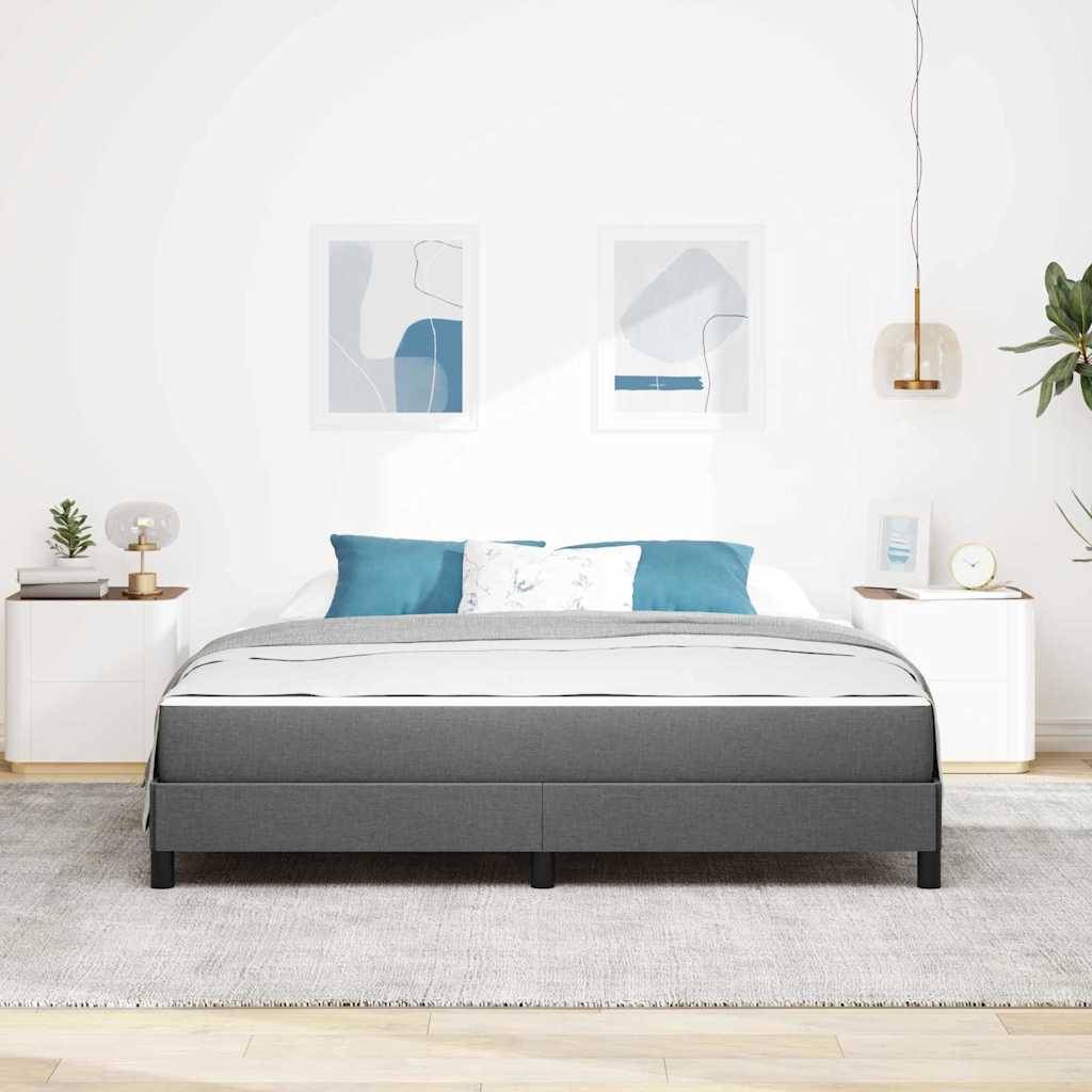 vidaXL Boxspringbett mit Matratze Dunkelgrau 180 x 200 cm Stoff