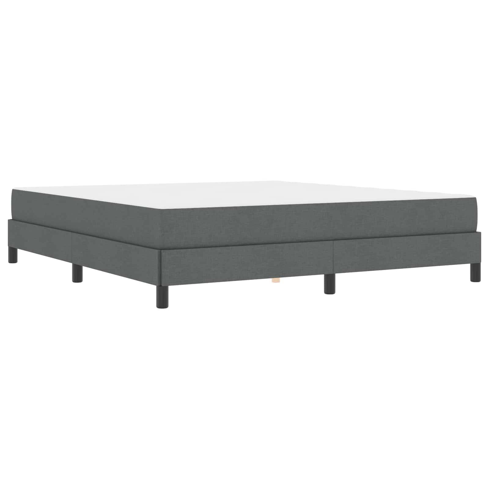 vidaXL Boxspringbett mit Matratze Dunkelgrau 180 x 200 cm Stoff