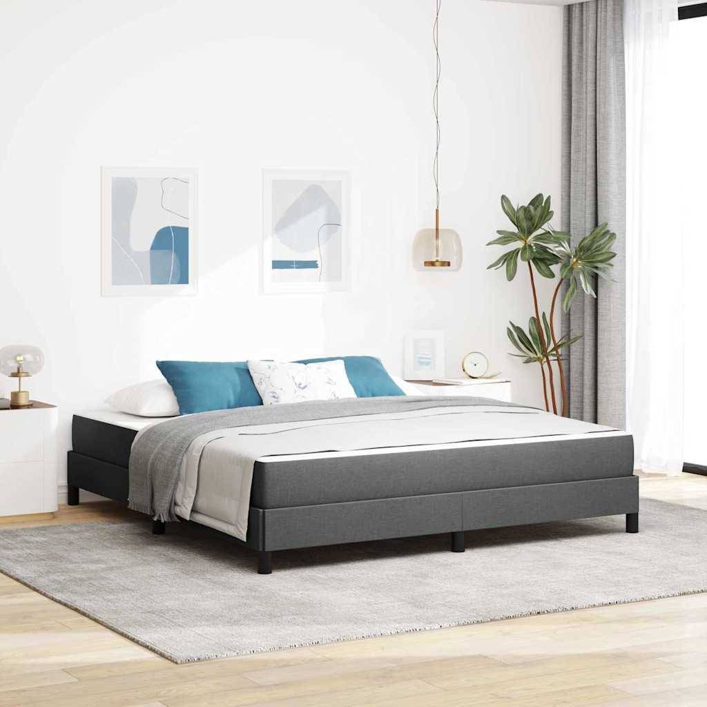 vidaXL Boxspringbett mit Matratze Dunkelgrau 180 x 200 cm Stoff