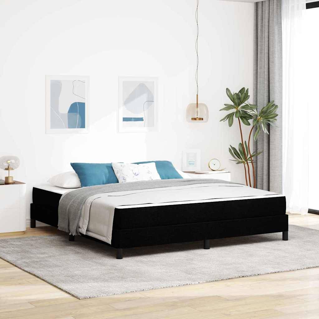 vidaXL Boxspringbett mit Matratze Schwarz 180 x 200 cm Stoff