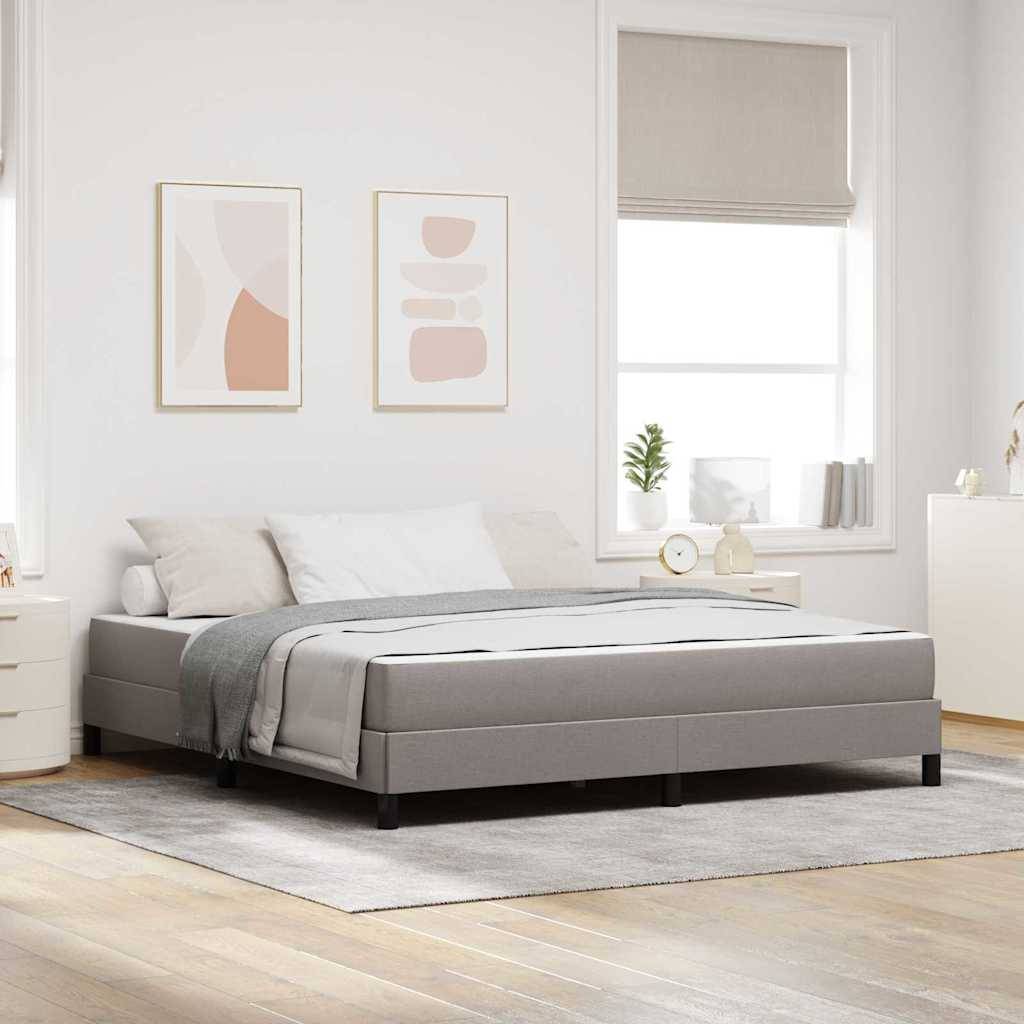 vidaXL Boxspringbett mit Matratze Taupe 180 x 200 cm Stoff