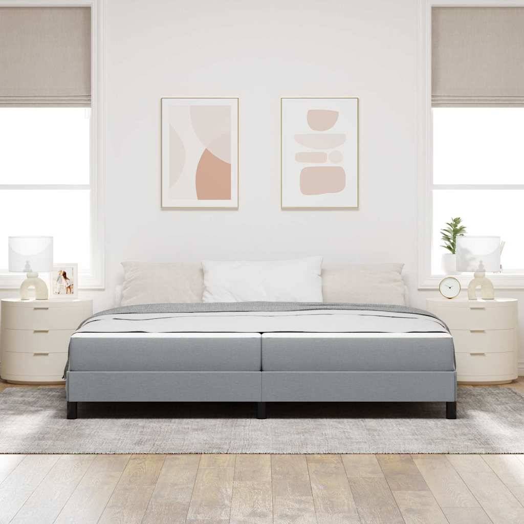 vidaXL Boxspringbett mit Matratze Hellgrau 200 x 200 cm Stoff