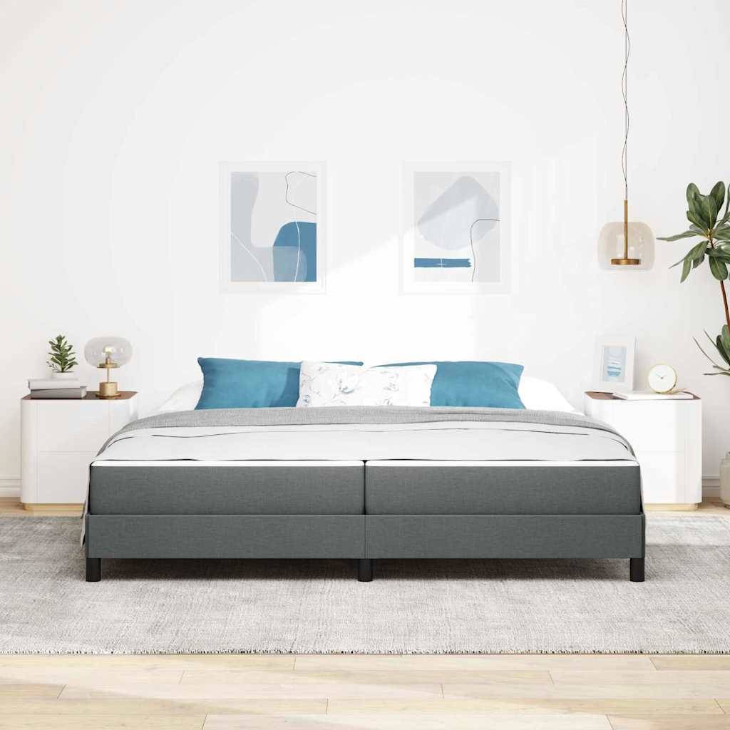 vidaXL Boxspringbett mit Matratze Dunkelgrau 200 x 200 cm Stoff