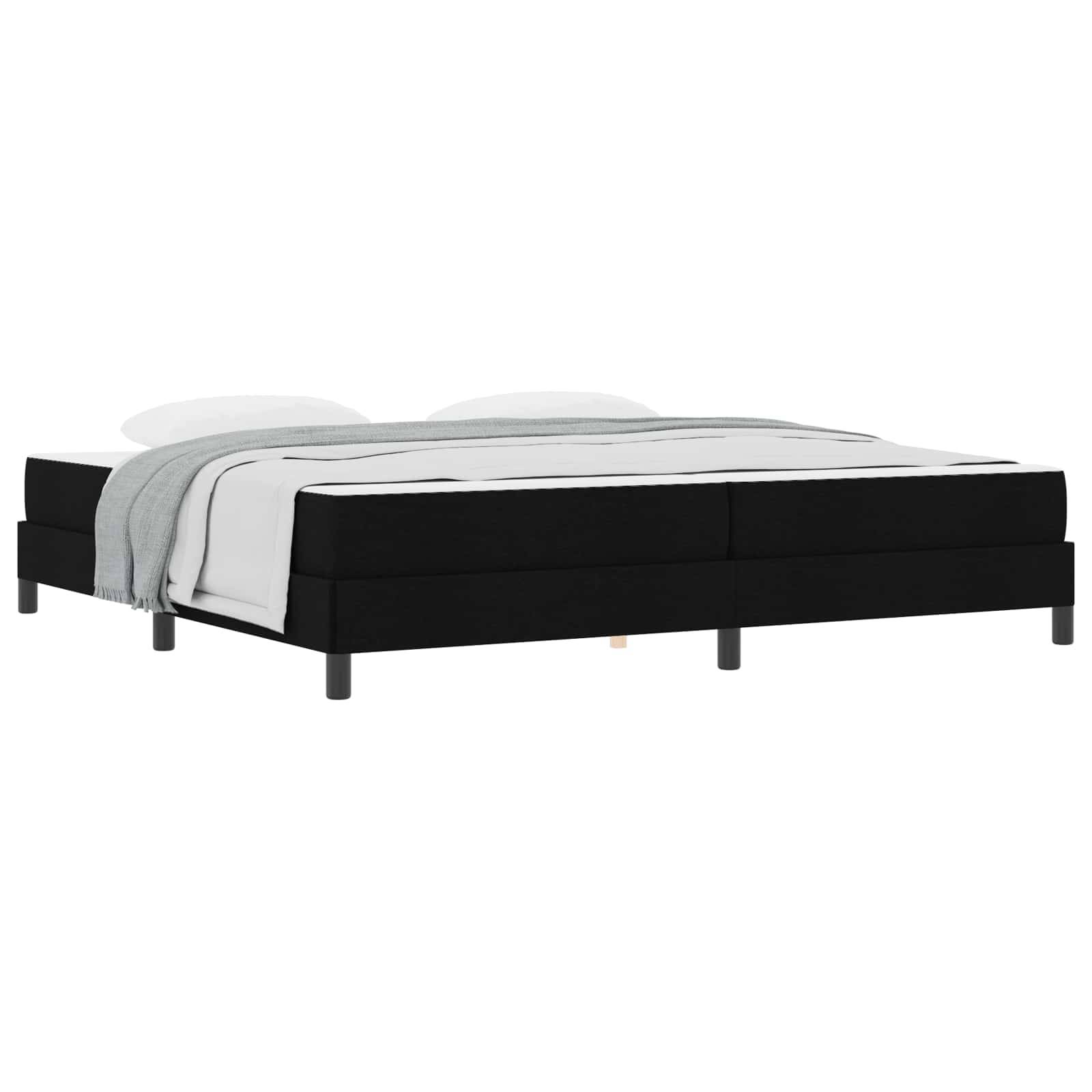 vidaXL Boxspringbett mit Matratze Schwarz 200 x 200 cm Stoff