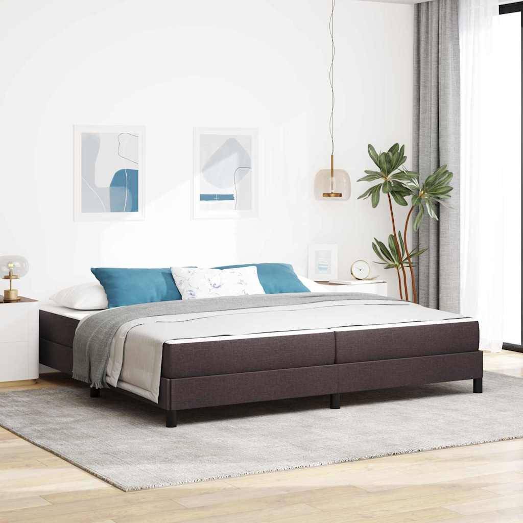 vidaXL Boxspringbett mit Matratze Dunkelbraun 200 x 200 cm Stoff