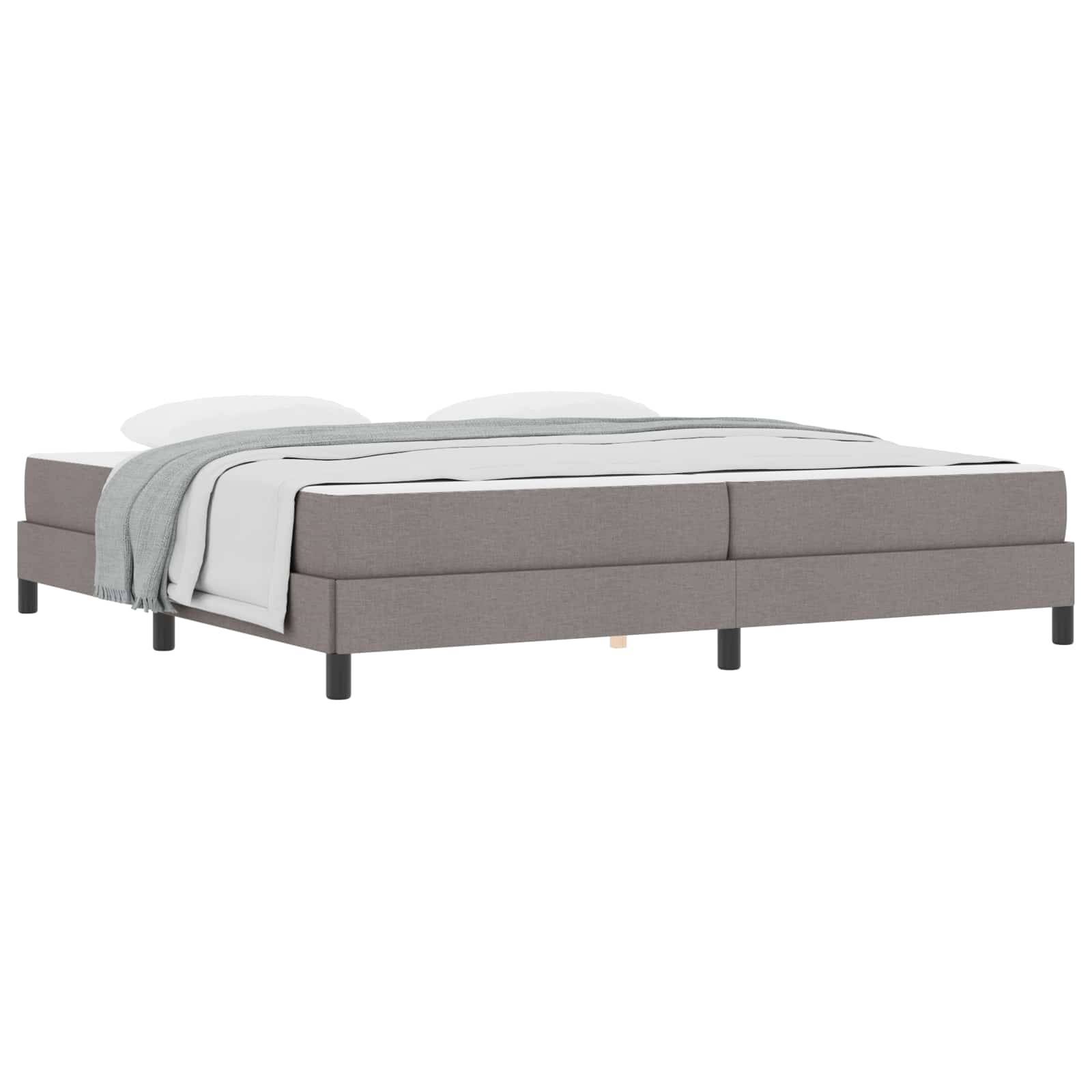 vidaXL Boxspringbett mit Matratze Taupe 200 x 200 cm Stoff