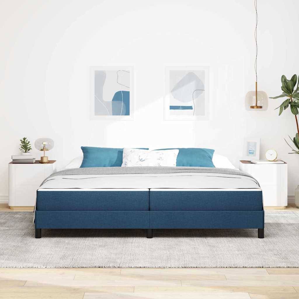 vidaXL Boxspringbett mit Matratze Blau 200 x 200 cm Stoff