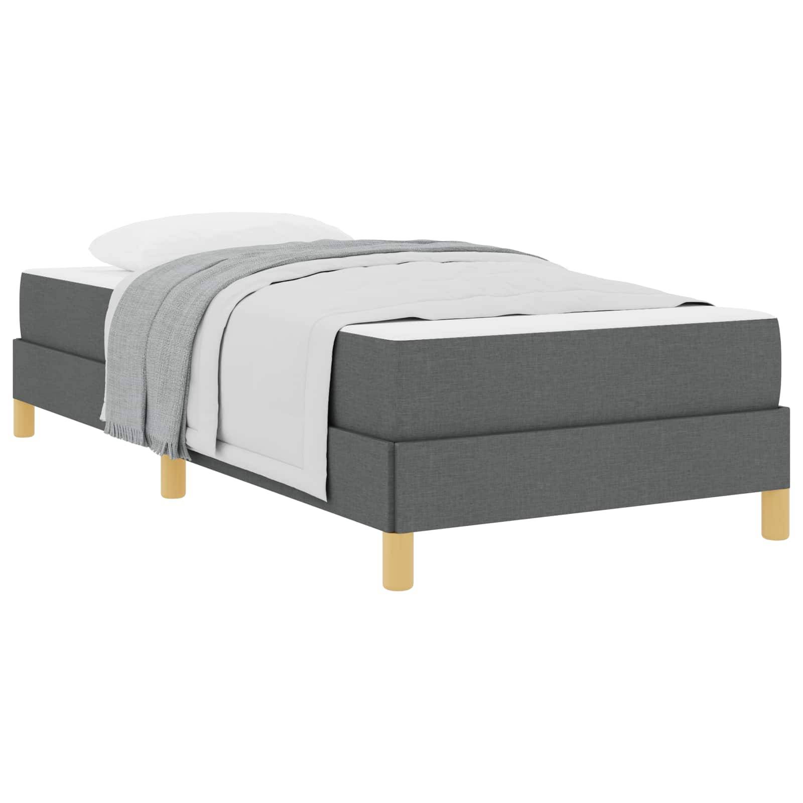 vidaXL Boxspringbett mit Matratze Dunkelgrau 80 x 200 cm Stoff