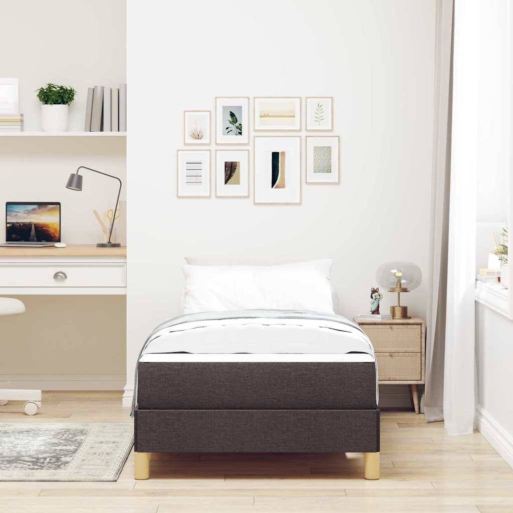 vidaXL Boxspringbett mit Matratze Dunkelbraun 80 x 200 cm Stoff