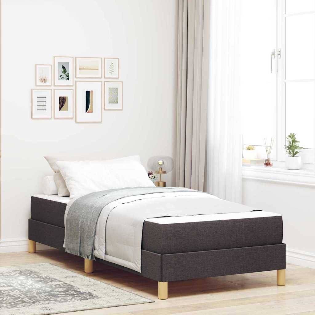 vidaXL Boxspringbett mit Matratze Dunkelbraun 80 x 200 cm Stoff