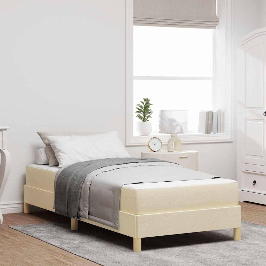 vidaXL Boxspringbett mit Matratze Creme 80 x 200 cm Stoff