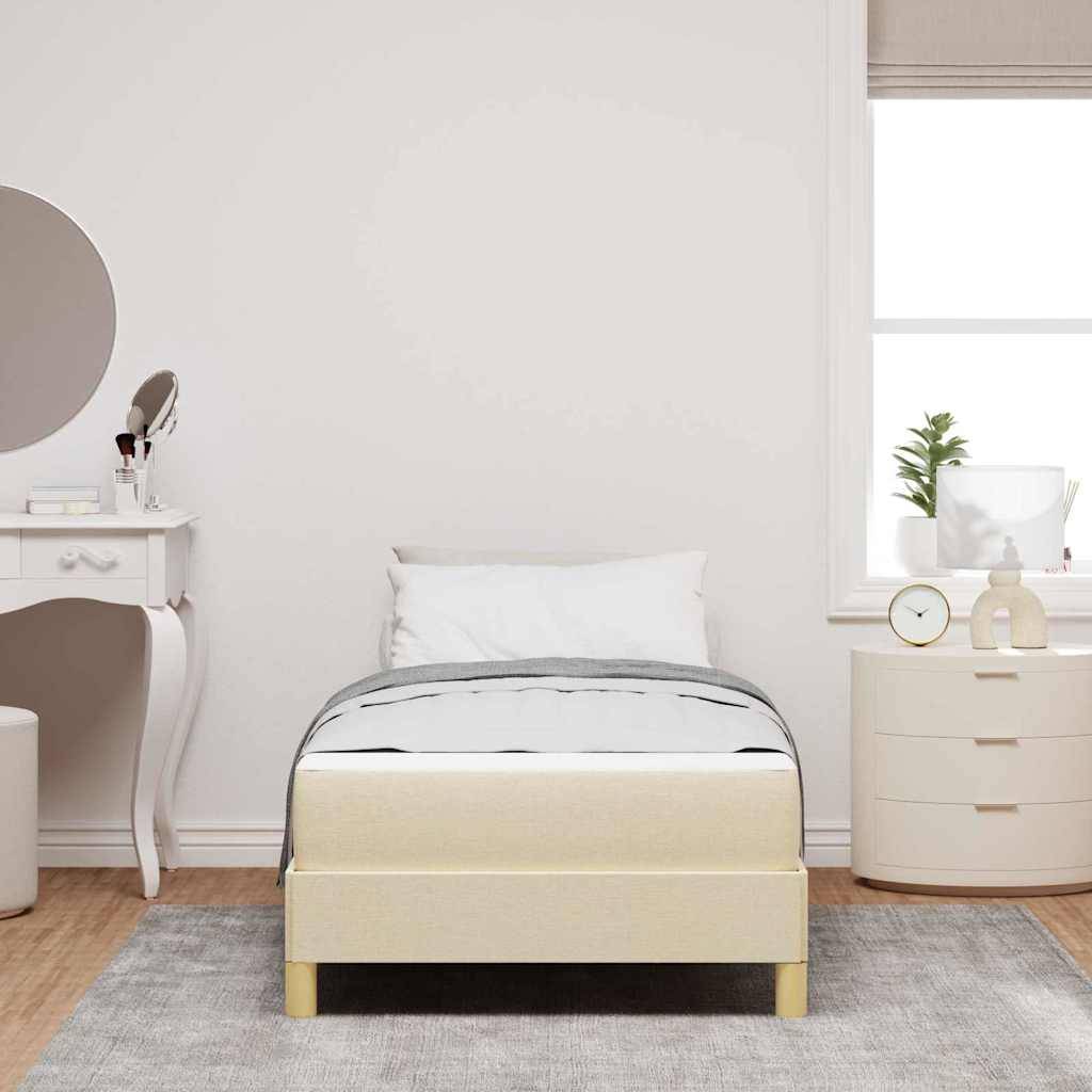 vidaXL Boxspringbett mit Matratze Creme 80 x 200 cm Stoff