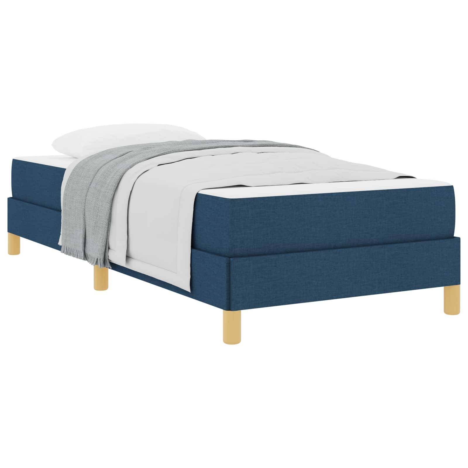 vidaXL Boxspringbett mit Matratze Blau 80 x 200 cm Stoff