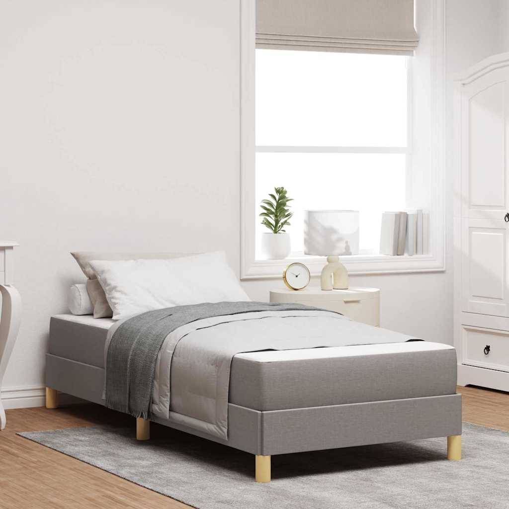 vidaXL Boxspringbett mit Matratze Taupe 90 x 200 cm Stoff