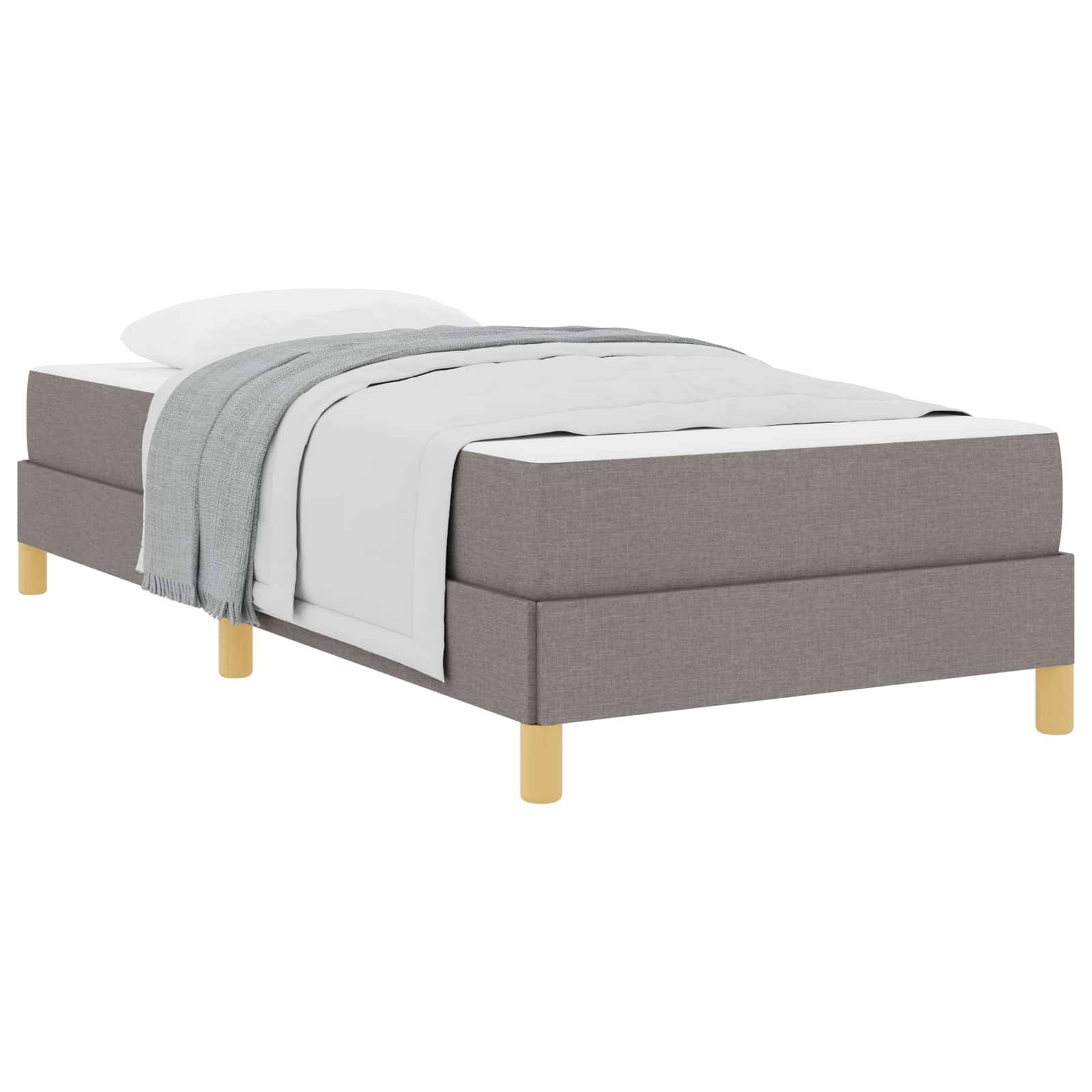 vidaXL Boxspringbett mit Matratze Taupe 90 x 200 cm Stoff