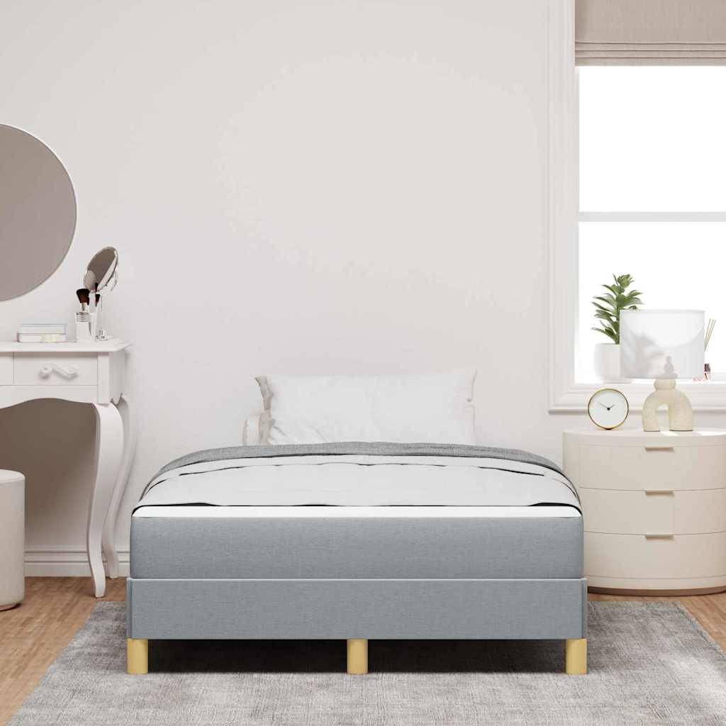 vidaXL Boxspringbett mit Matratze Hellgrau 120 x 190 cm Stoff