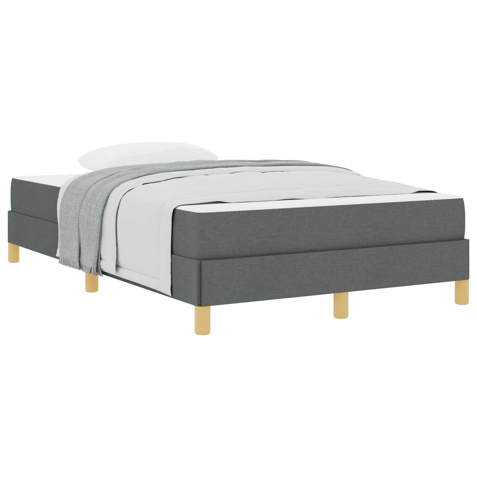 vidaXL Boxspringbett mit Matratze Dunkelgrau 120 x 190 cm Stoff