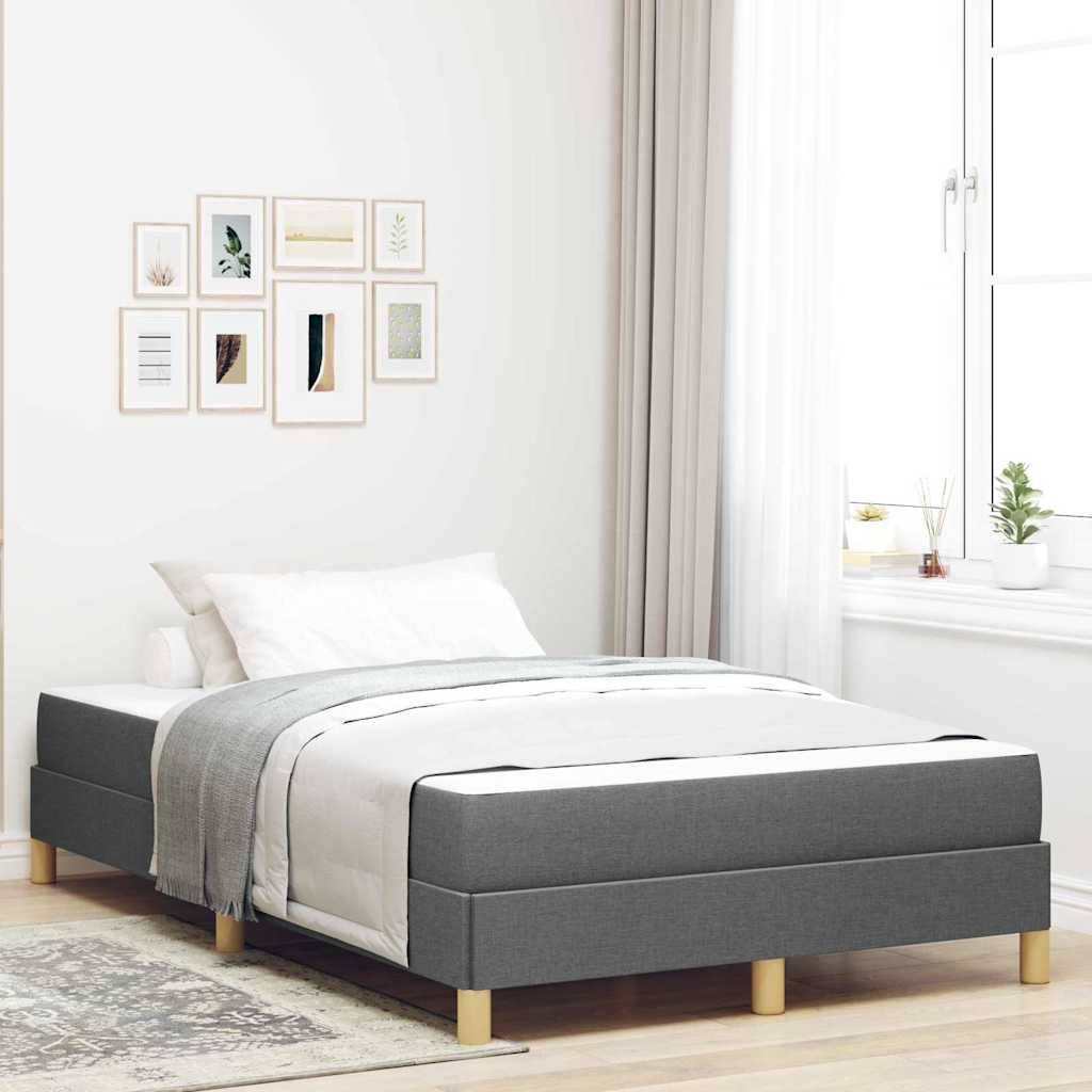 vidaXL Boxspringbett mit Matratze Dunkelgrau 120 x 190 cm Stoff