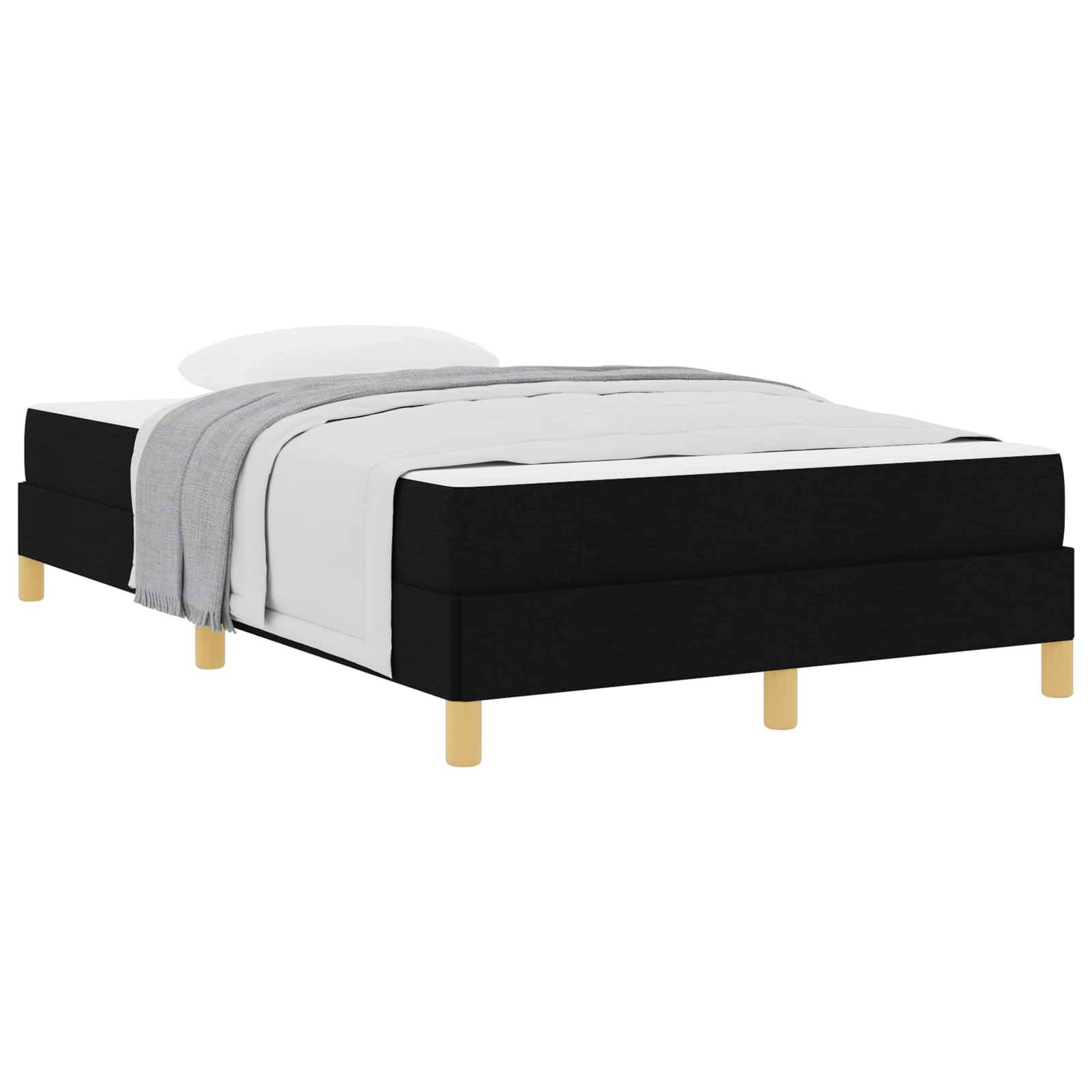 vidaXL Boxspringbett mit Matratze Schwarz 120 x 190 cm Stoff