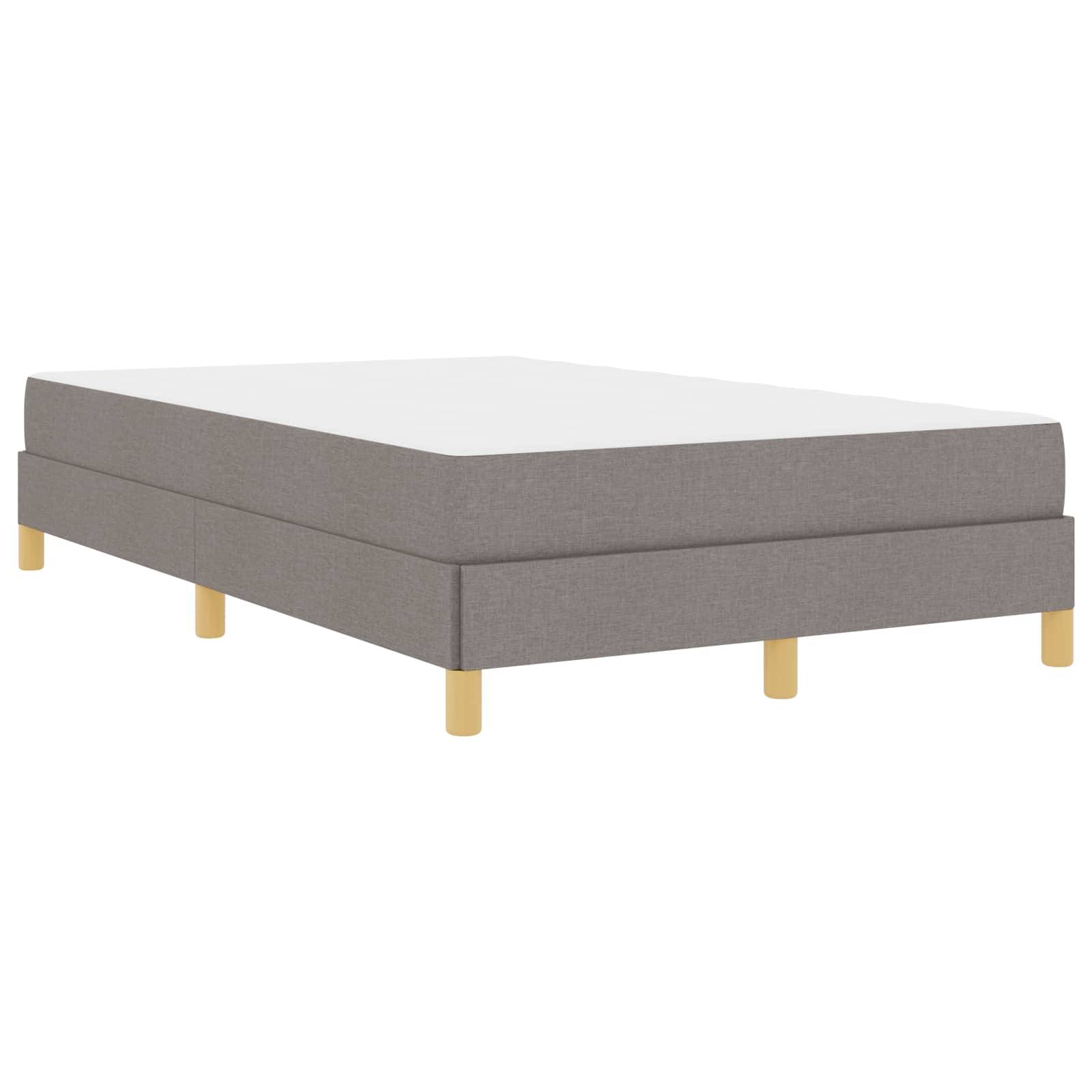 vidaXL Boxspringbett mit Matratze Taupe 120 x 190 cm Stoff