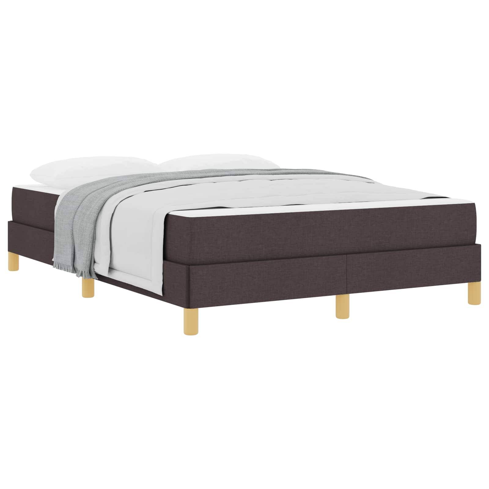 vidaXL Boxspringbett mit Matratze Dunkelbraun 140 x 190 cm Stoff