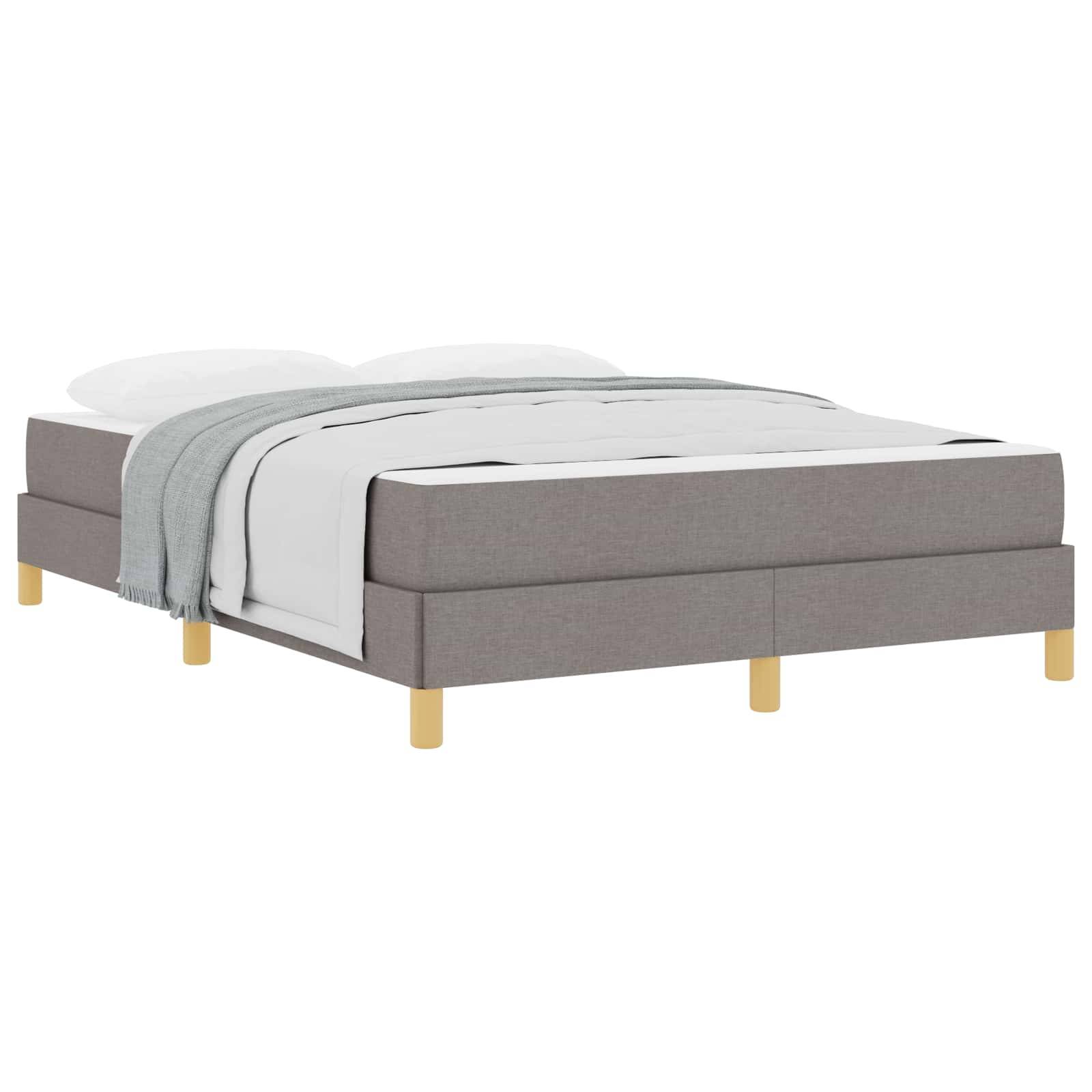 vidaXL Boxspringbett mit Matratze Taupe 140 x 200 cm Stoff