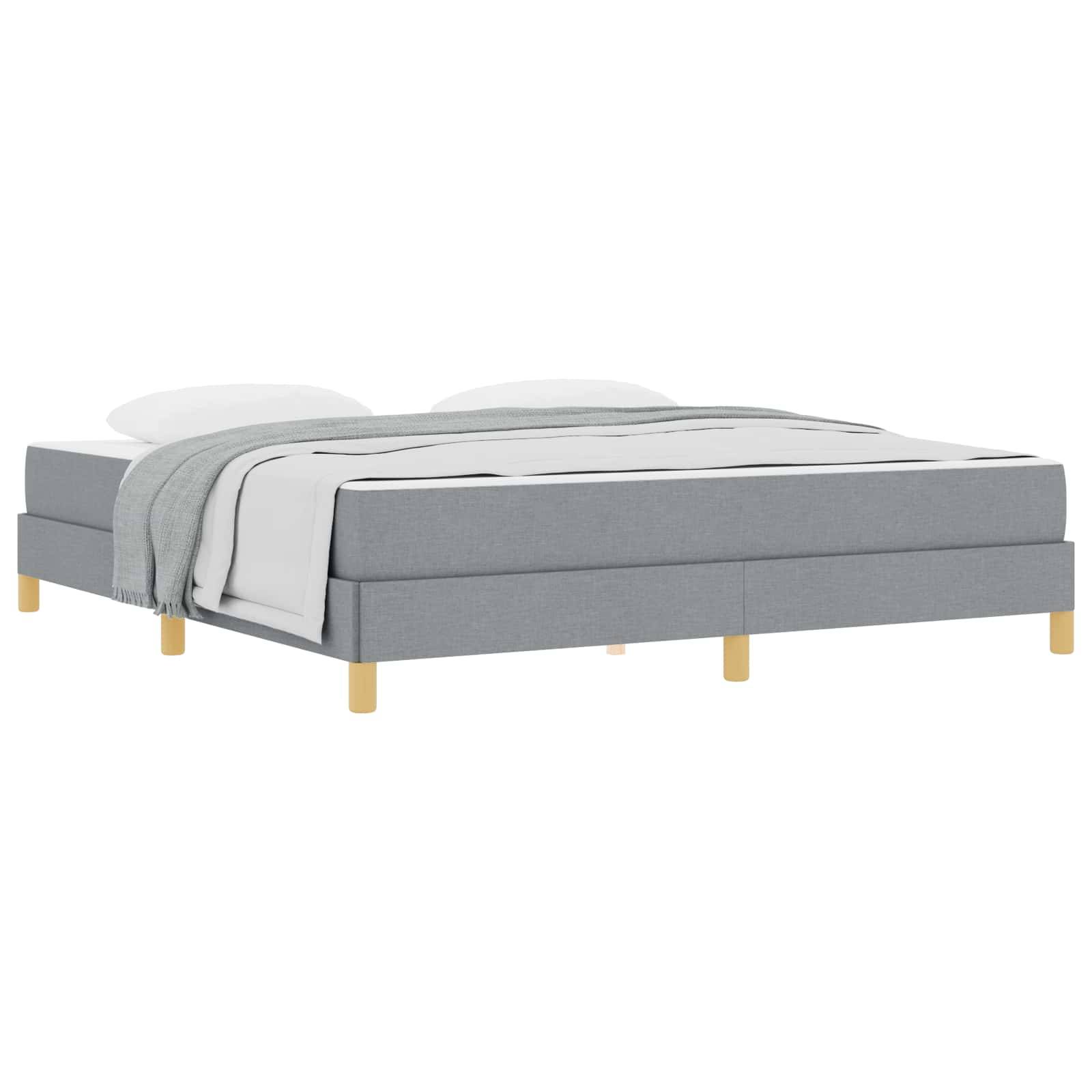 vidaXL Boxspringbett mit Matratze Hellgrau 180 x 200 cm Stoff