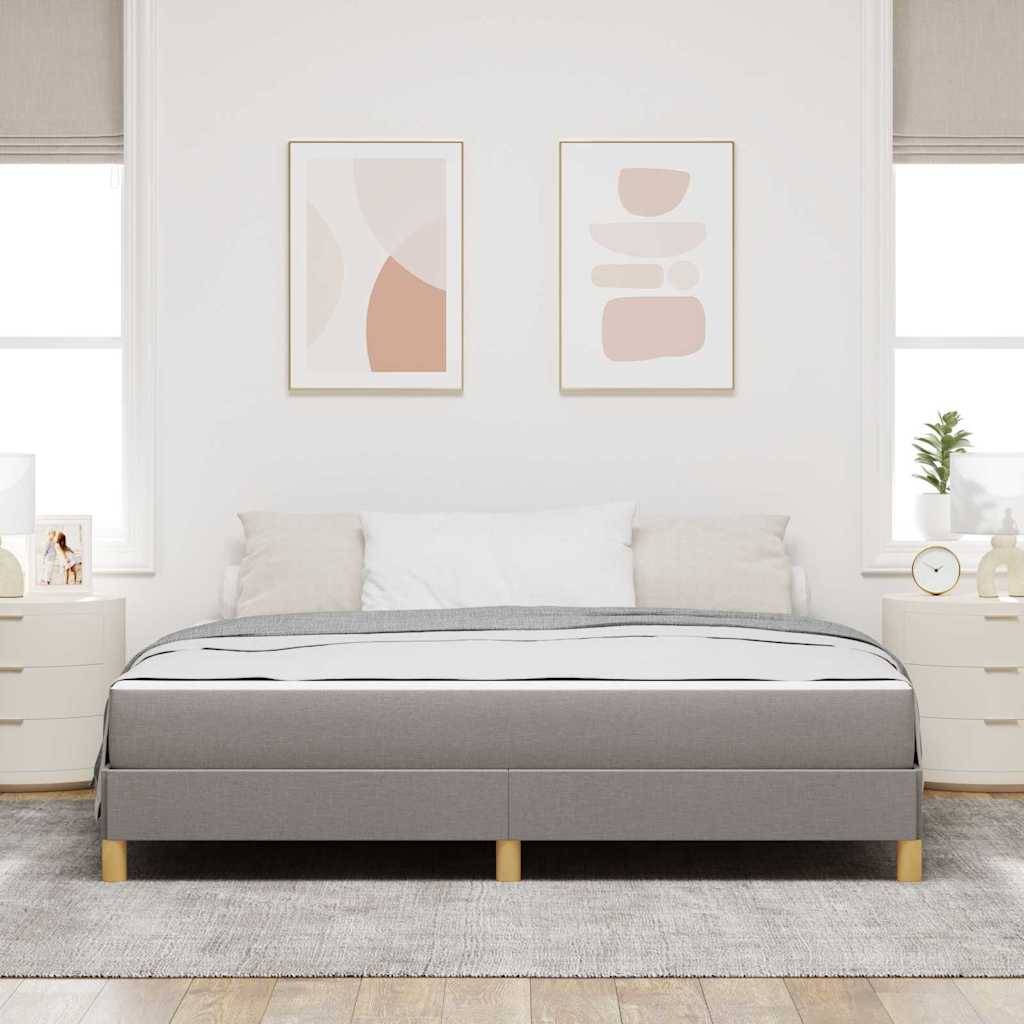 vidaXL Boxspringbett mit Matratze Taupe 180 x 200 cm Stoff