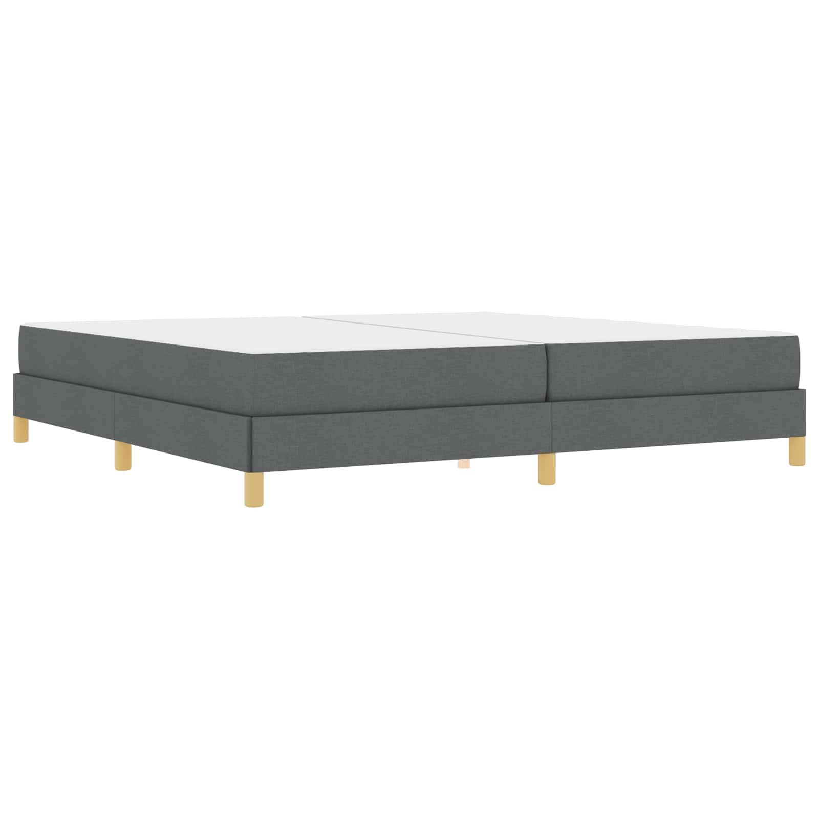 vidaXL Boxspringbett mit Matratze Dunkelgrau 200 x 200 cm Stoff