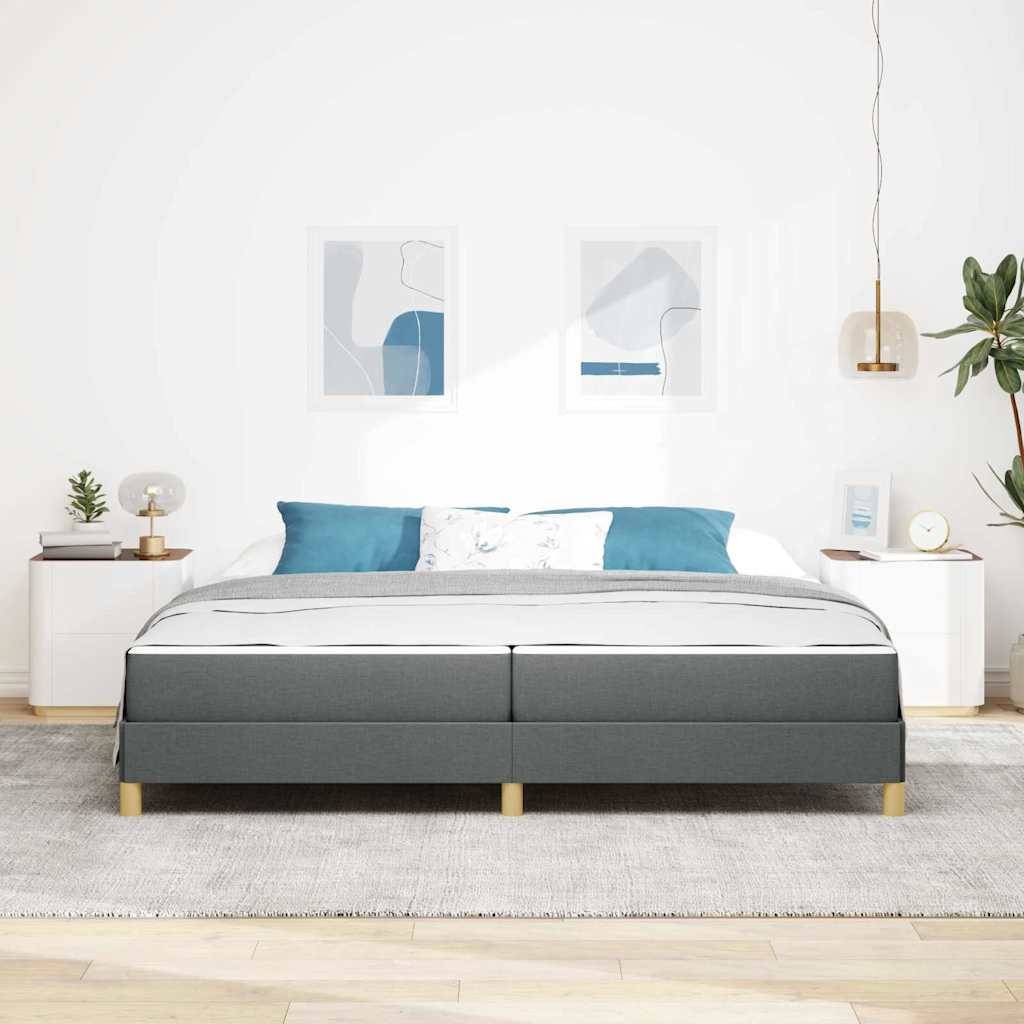 vidaXL Boxspringbett mit Matratze Dunkelgrau 200 x 200 cm Stoff
