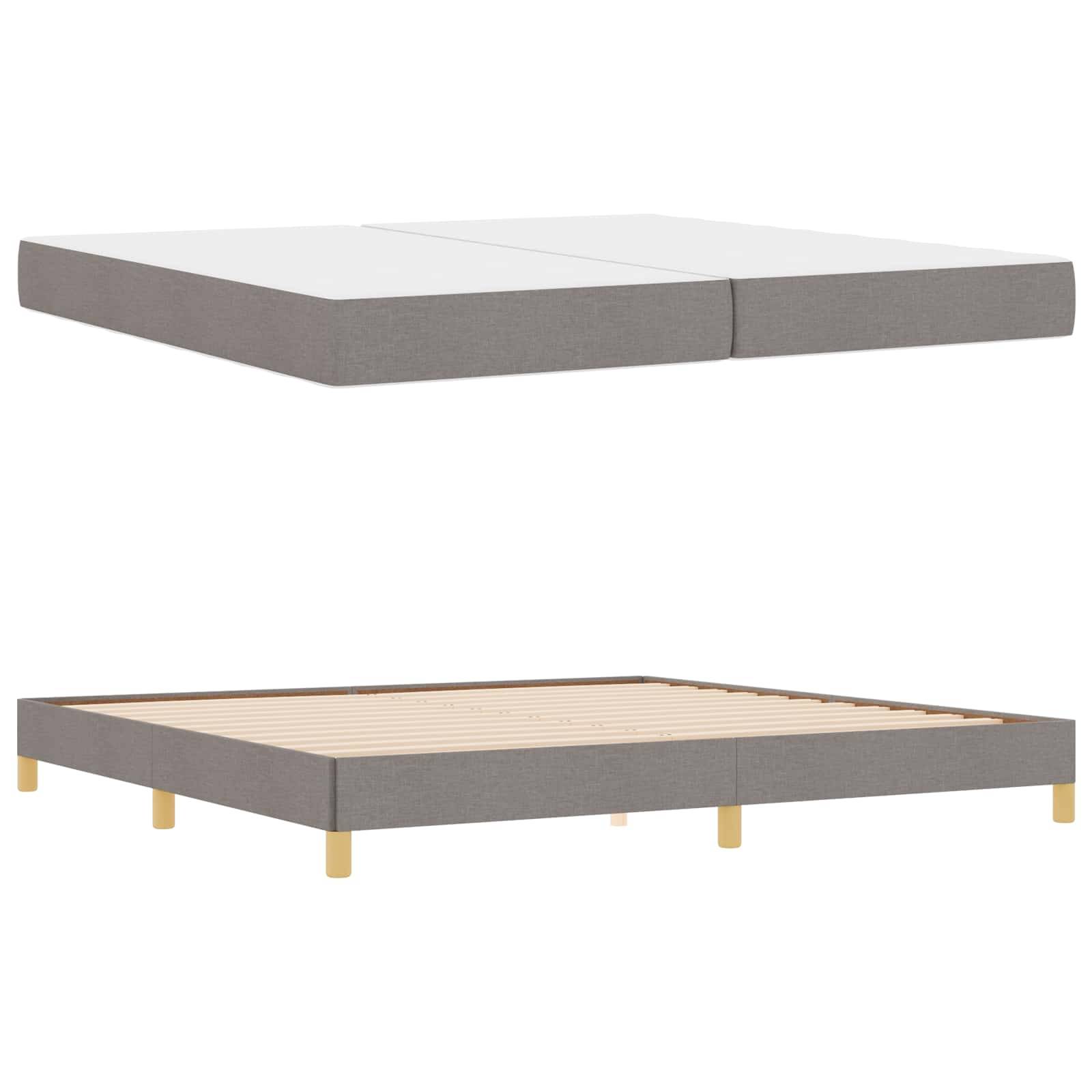 vidaXL Boxspringbett mit Matratze Taupe 200 x 200 cm Stoff