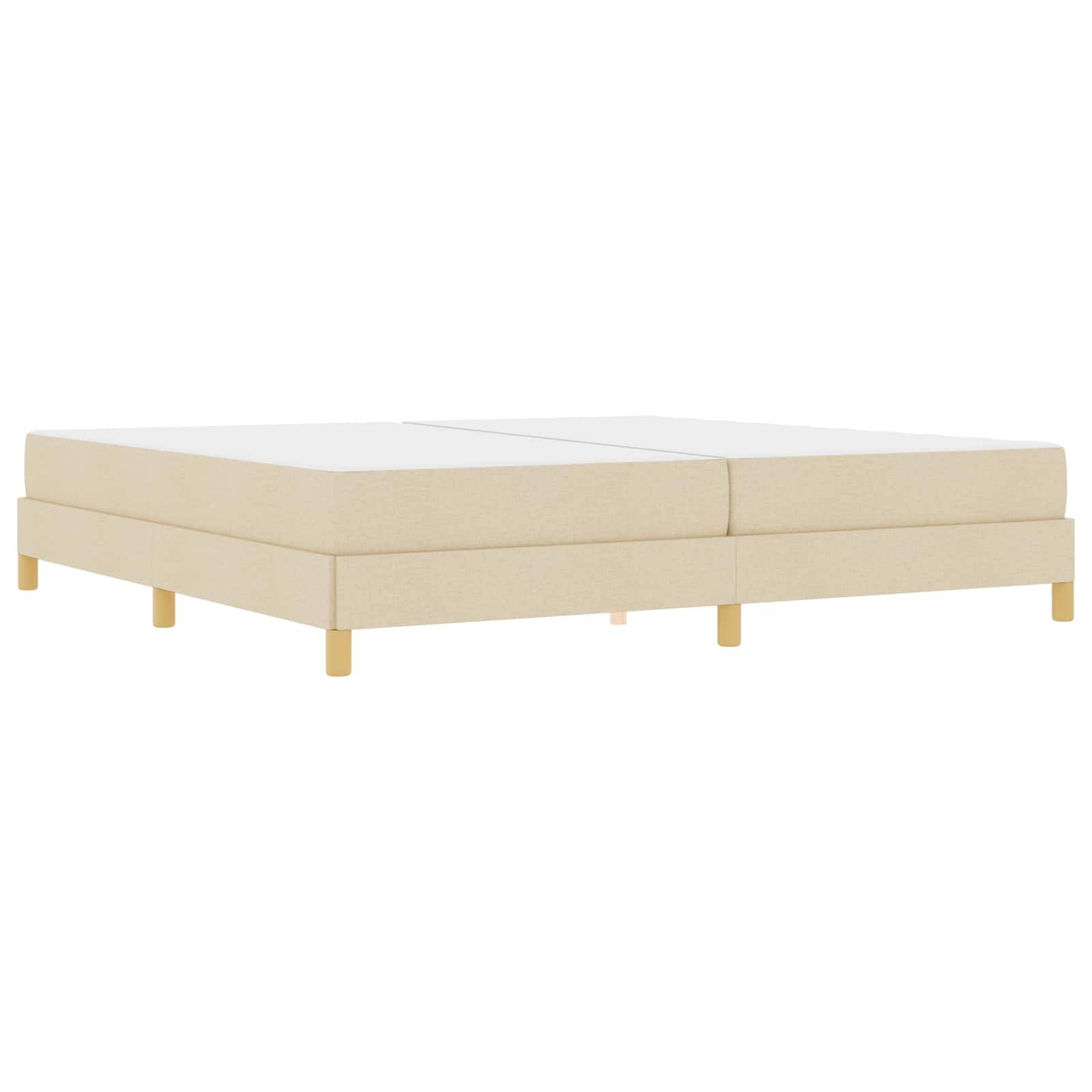 vidaXL Boxspringbett mit Matratze Creme 200 x 200 cm Stoff