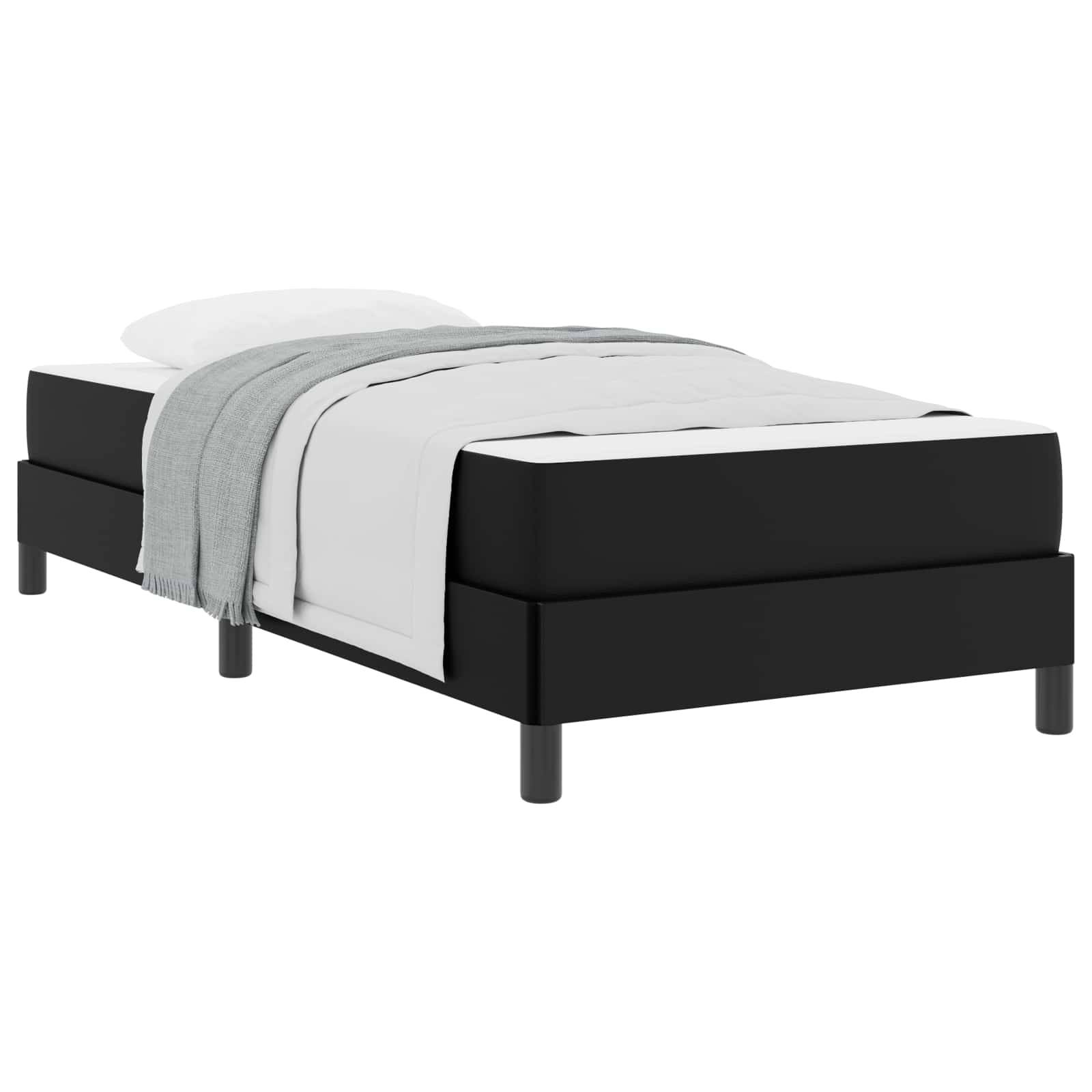 vidaXL Bettrahmen mit Matratze Schwarz 80 x 200 cm Stoff