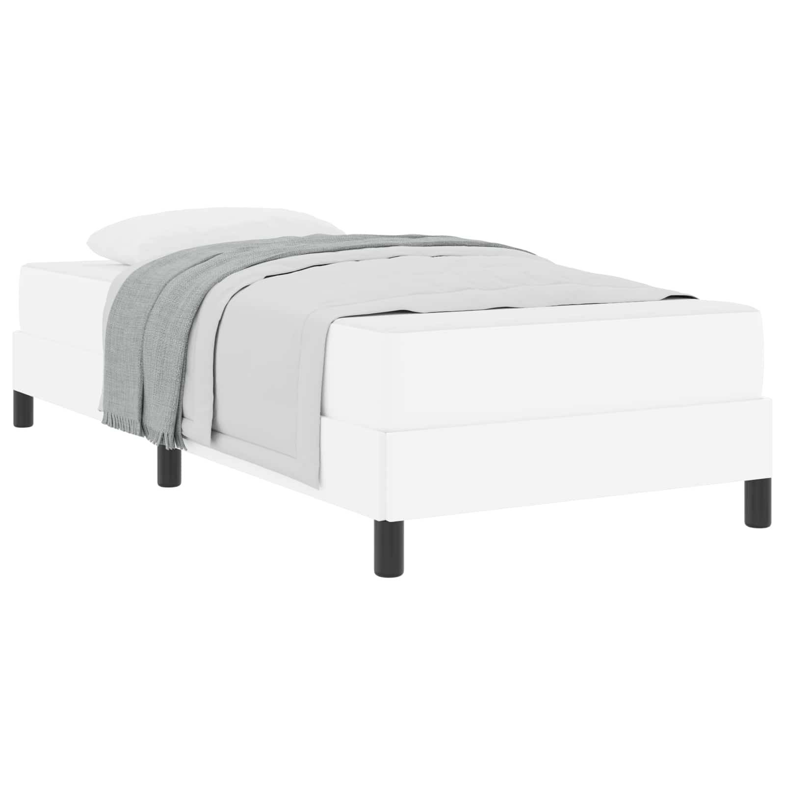 vidaXL Bettrahmen mit Matratze Reinweiß 80 x 200 cm Stoff