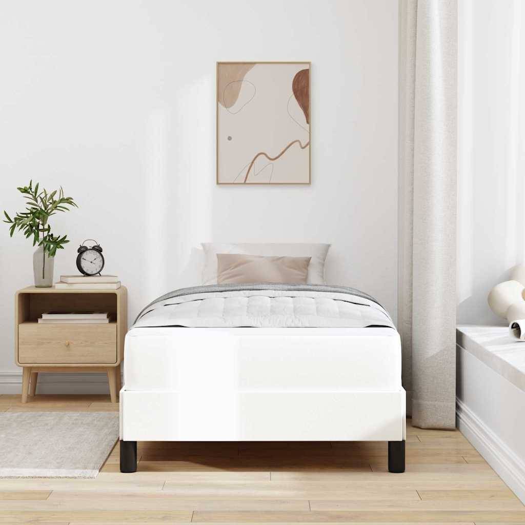 vidaXL Bettrahmen mit Matratze Reinweiß 80 x 200 cm Stoff