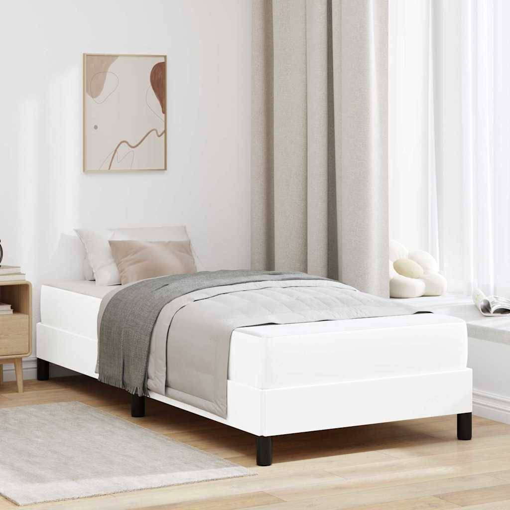 vidaXL Bettrahmen mit Matratze Reinweiß 80 x 200 cm Stoff