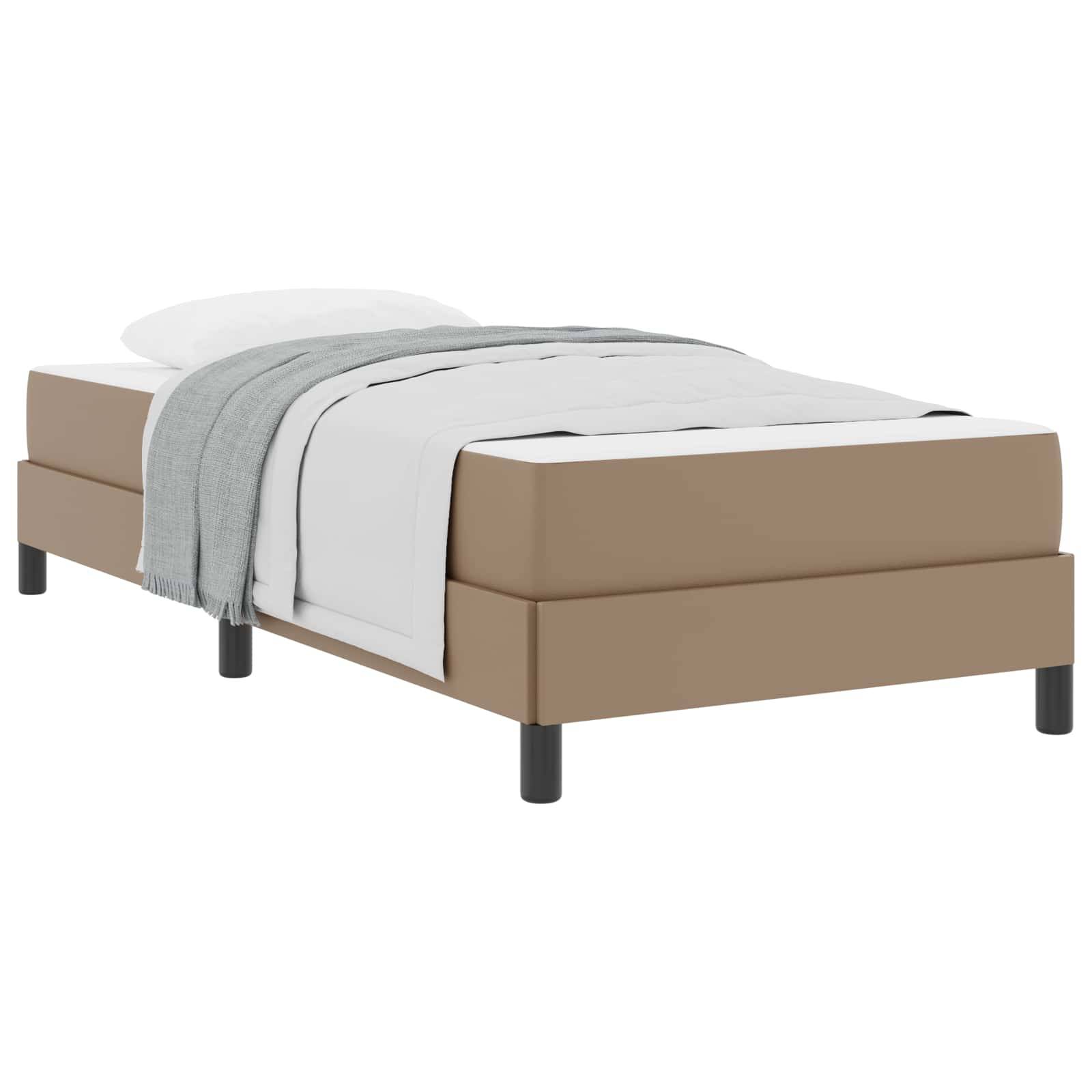 vidaXL Bettrahmen mit Matratze Cappuccino 90 x 200 cm Stoff