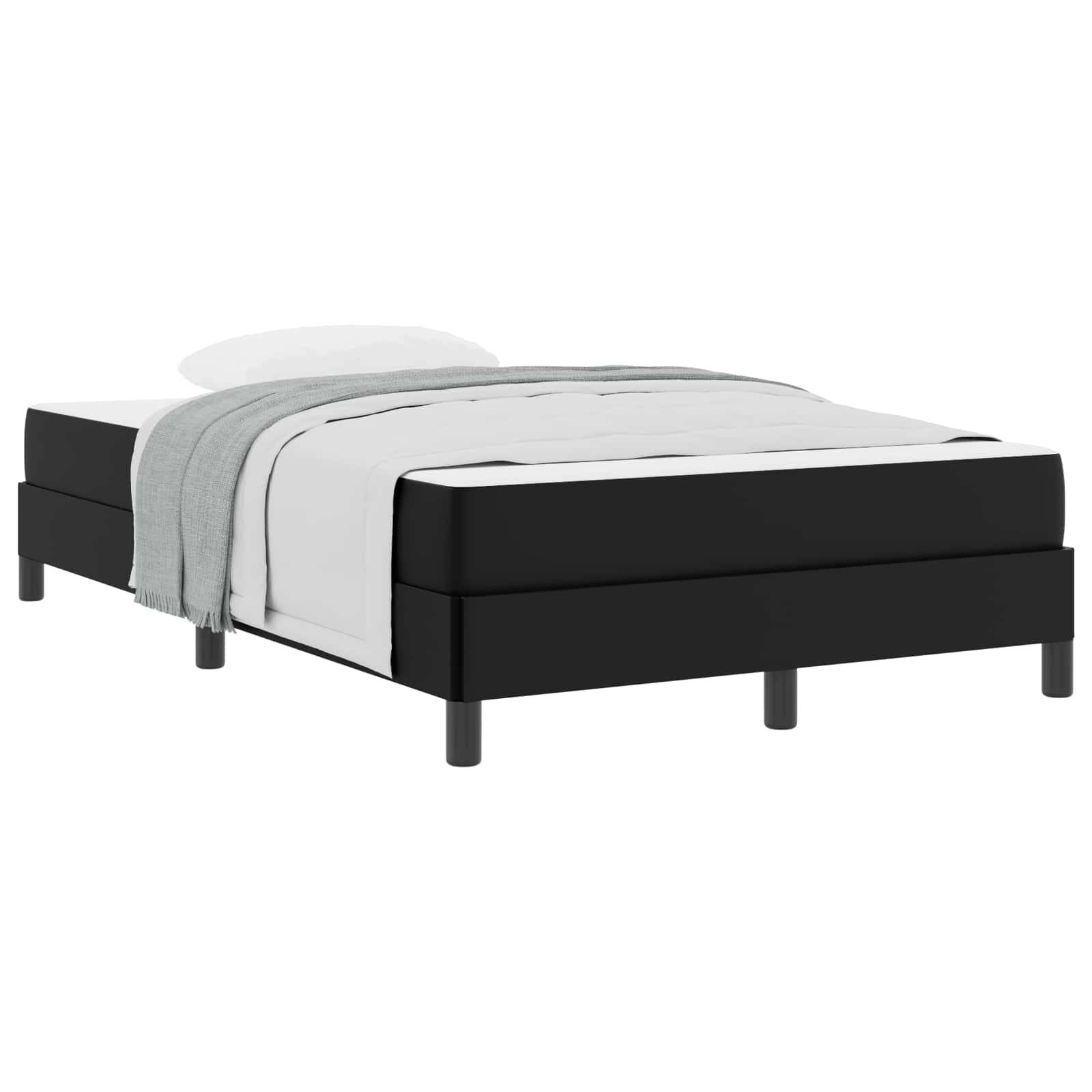 vidaXL Bettrahmen mit Matratze Schwarz 120 x 190 cm Stoff