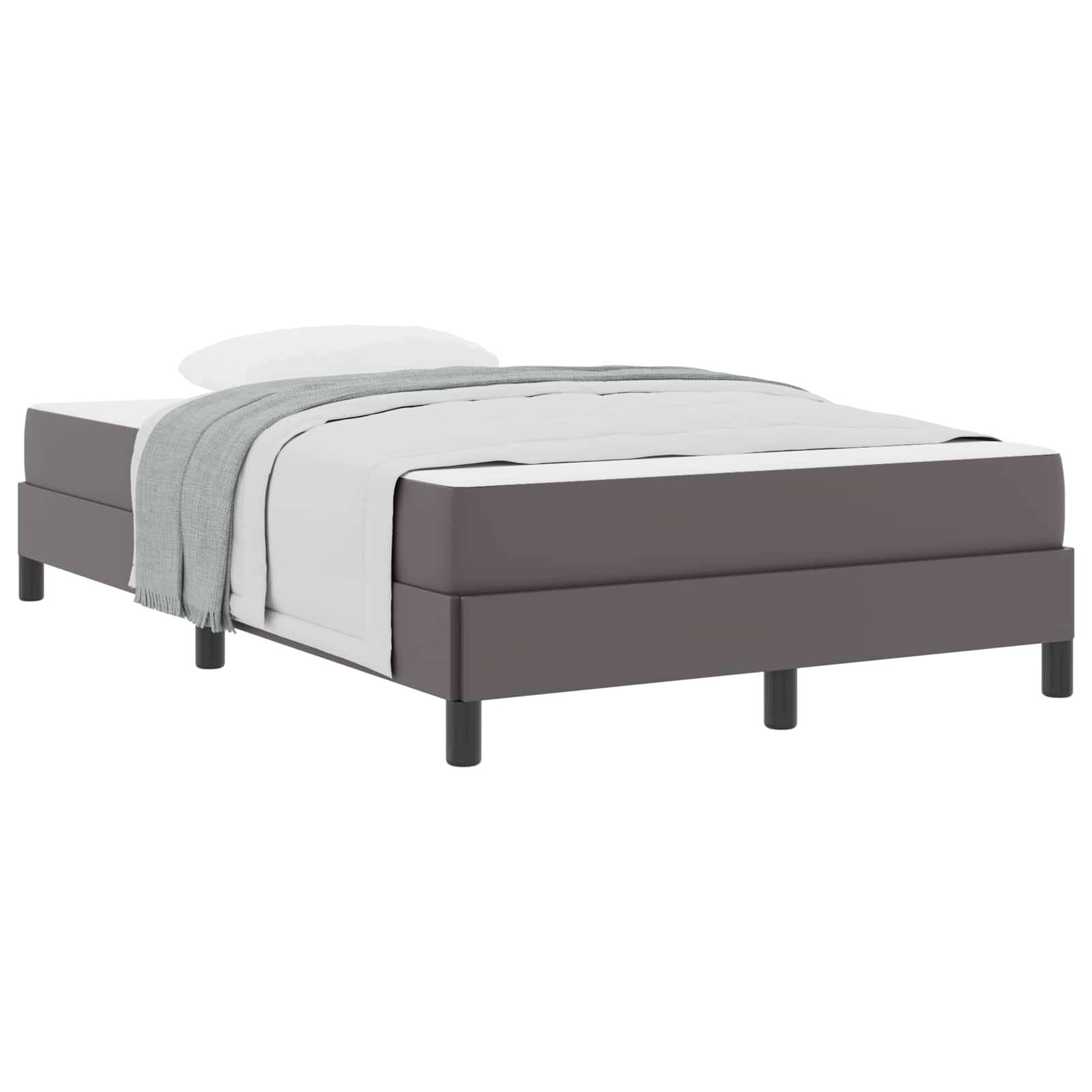 vidaXL Bettrahmen mit Matratze Grau 120 x 190 cm Stoff