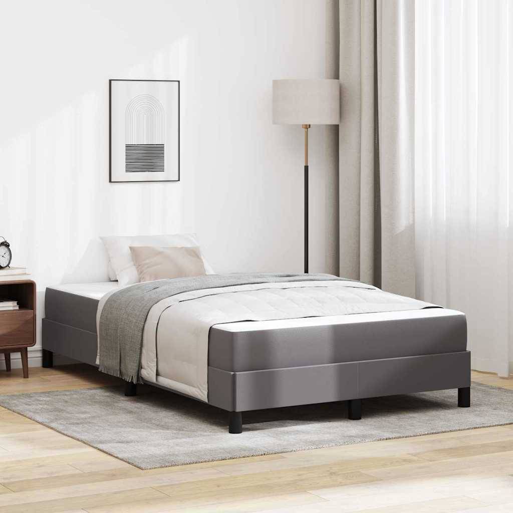 vidaXL Bettrahmen mit Matratze Grau 120 x 190 cm Stoff