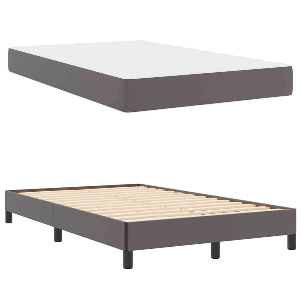 vidaXL Bettrahmen mit Matratze Grau 120 x 190 cm Stoff