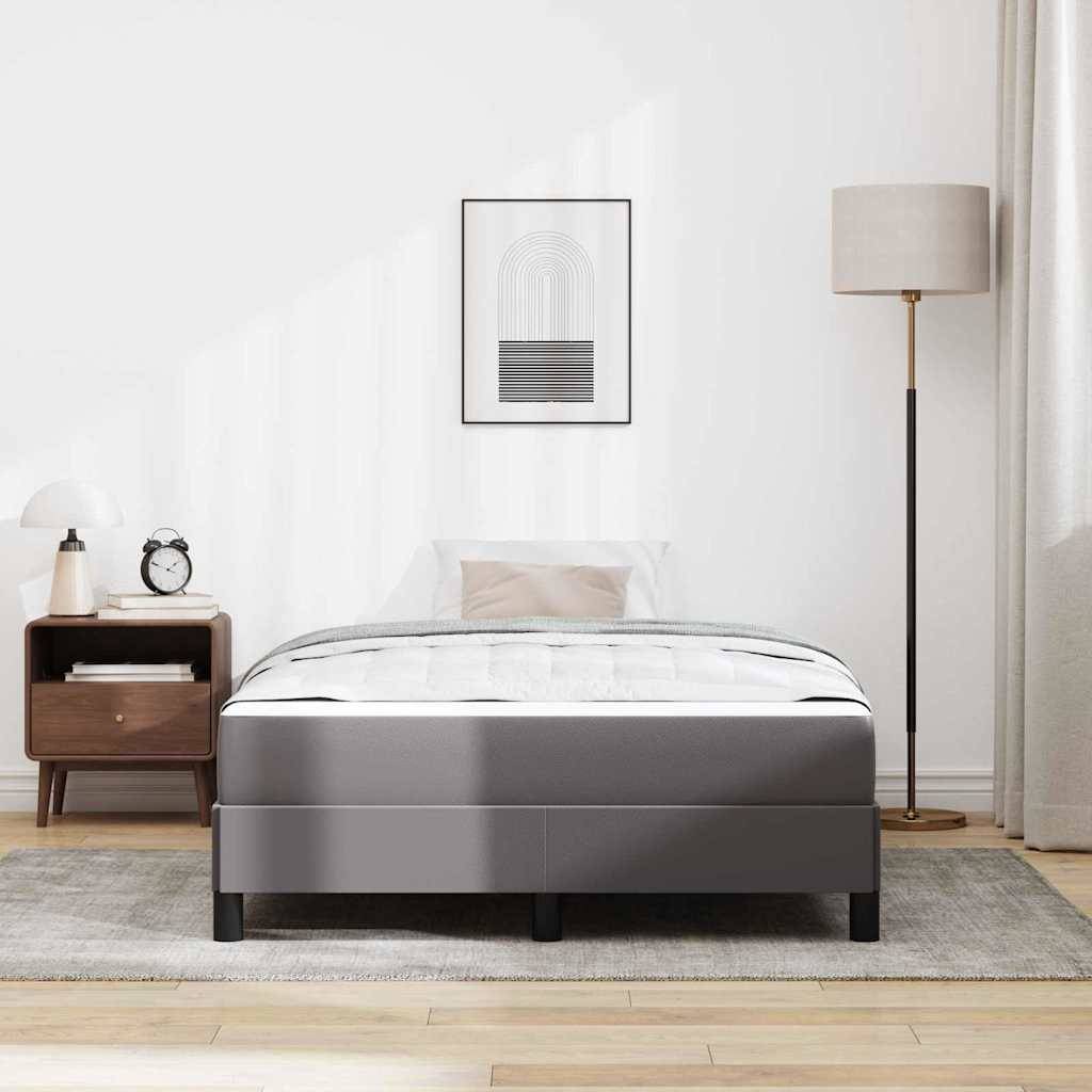 vidaXL Bettrahmen mit Matratze Grau 120 x 190 cm Stoff