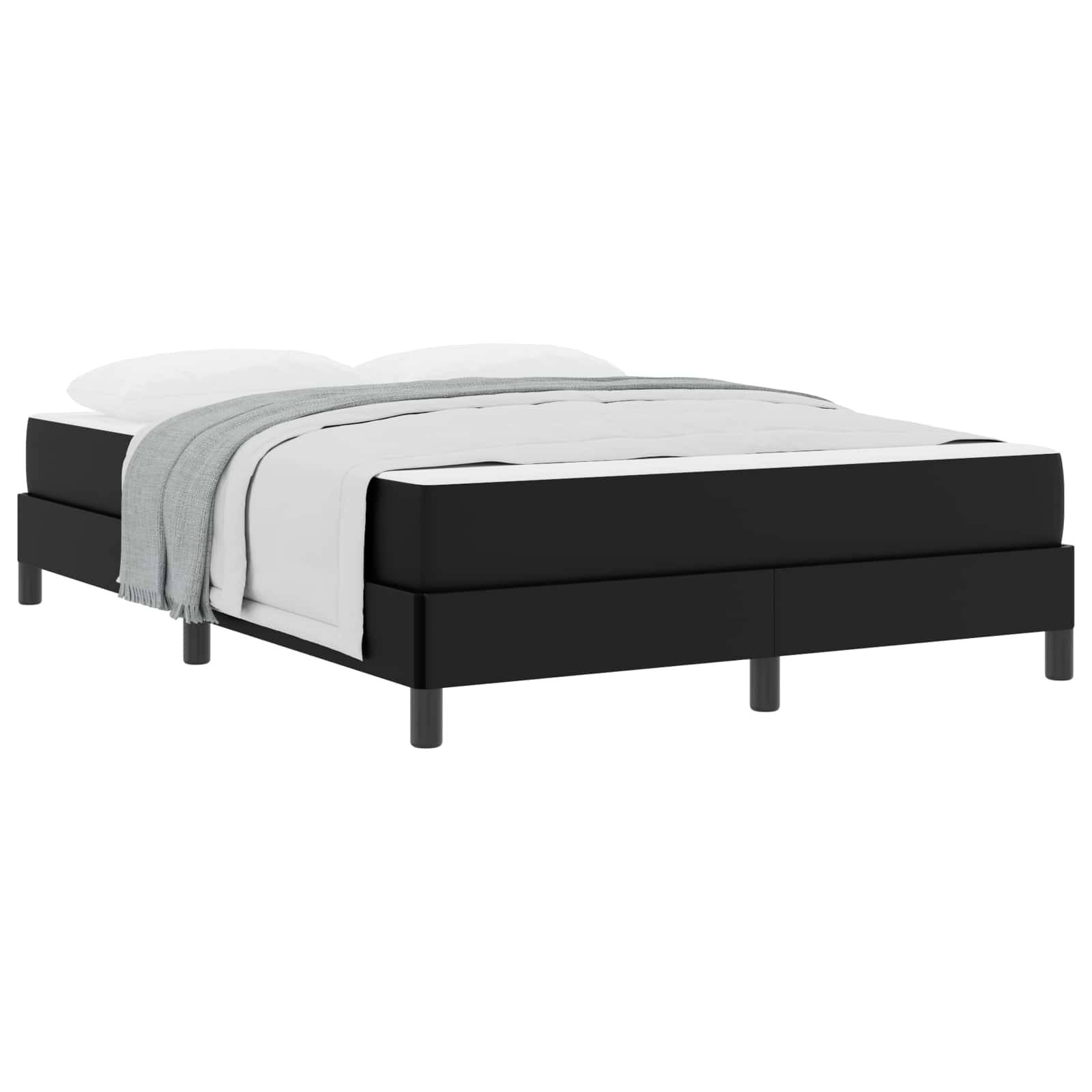 vidaXL Bettrahmen mit Matratze Schwarz 140 x 190 cm Stoff