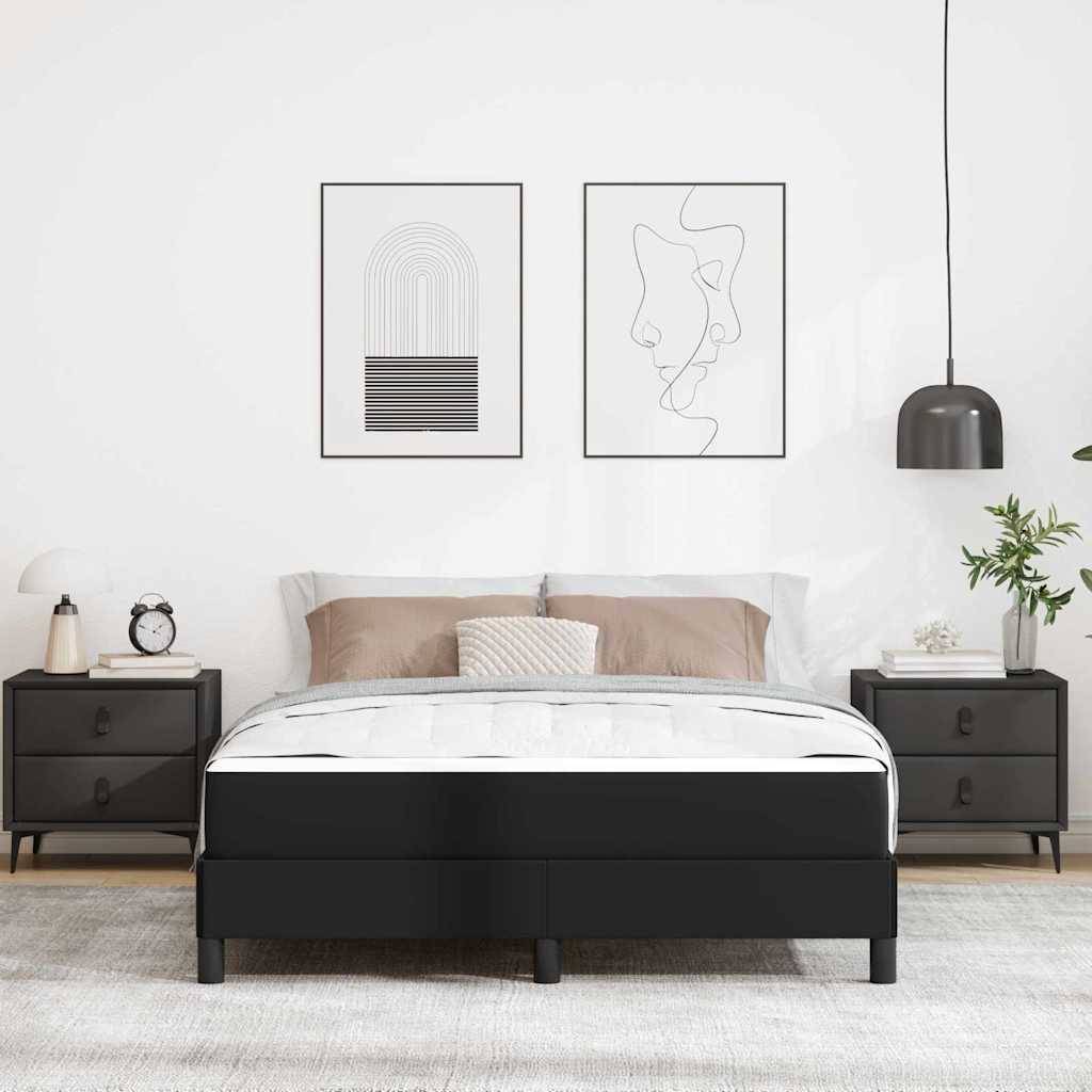 vidaXL Bettrahmen mit Matratze Schwarz 140 x 190 cm Stoff
