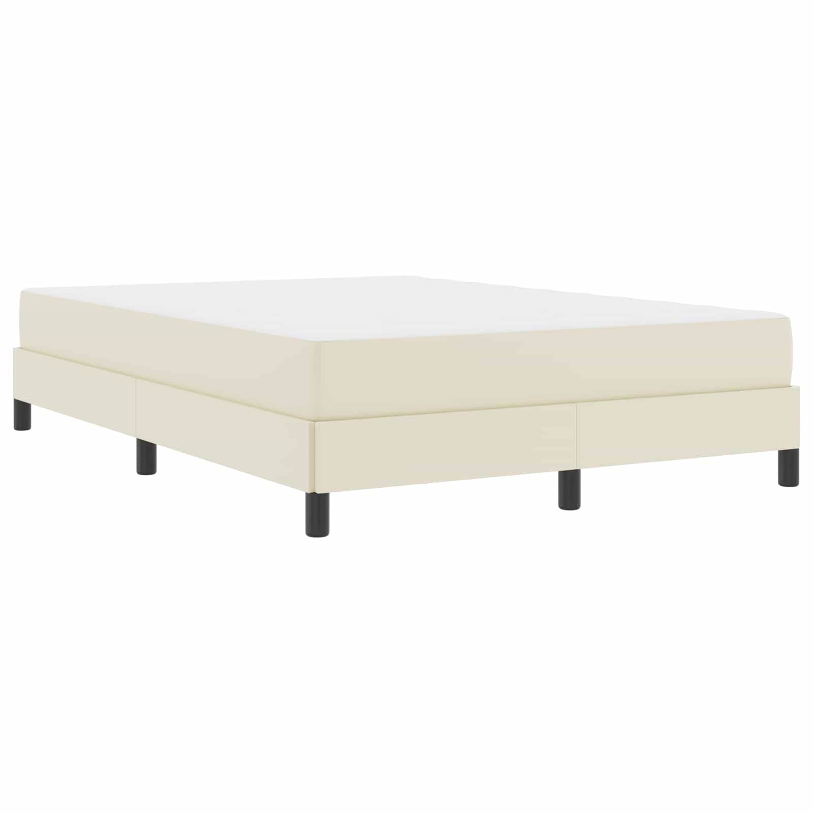 vidaXL Bettrahmen mit Matratze Creme 140 x 190 cm Stoff
